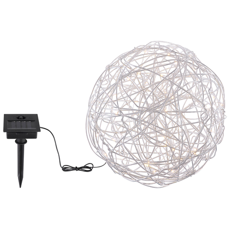 LED-Solar-Dekoleuchte 33809 Kugel aus Alugeflecht