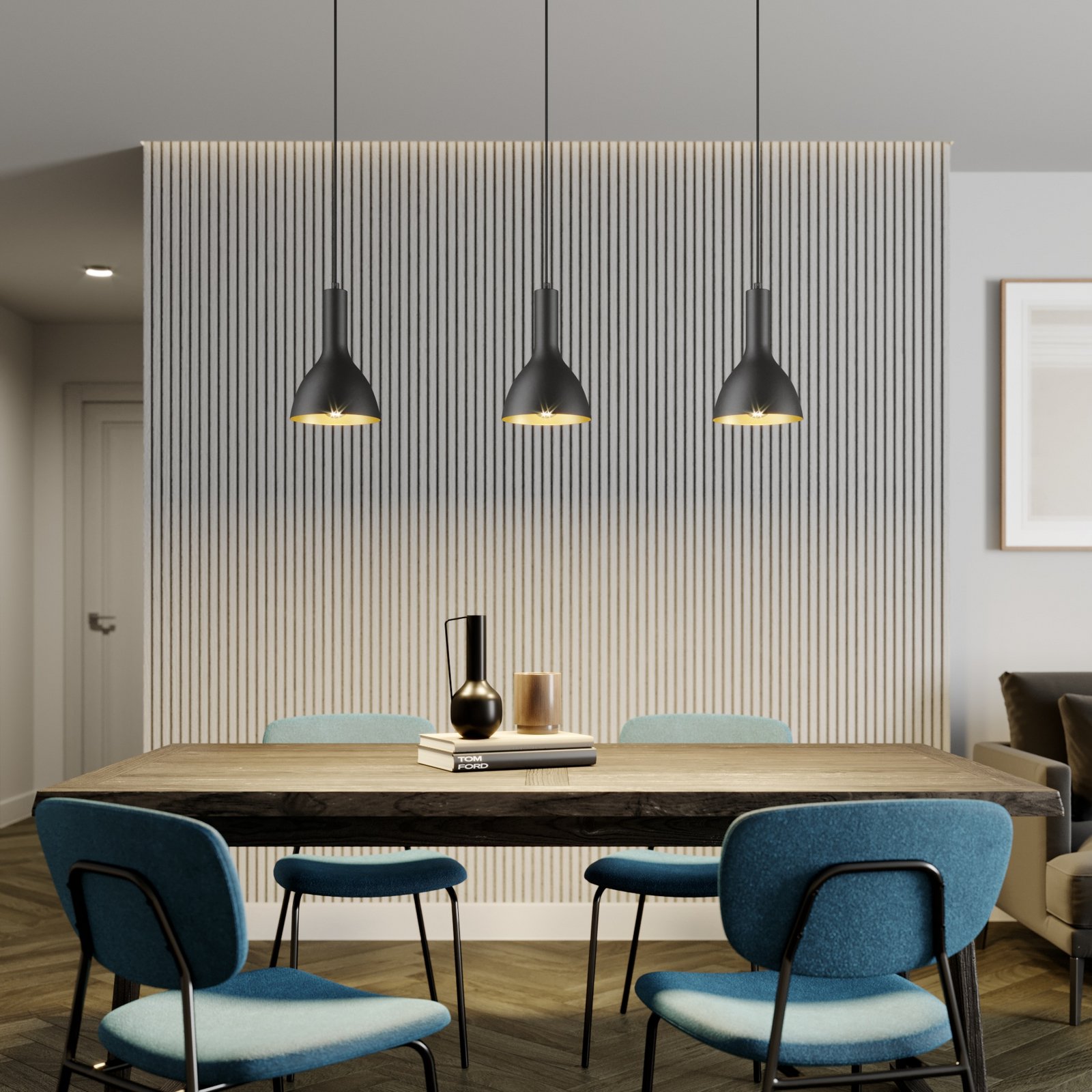 Cosmina 3 Hanglamp Black/Gold - Arcchio