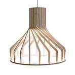 Bio S pendant light, wooden cage lampshade E27