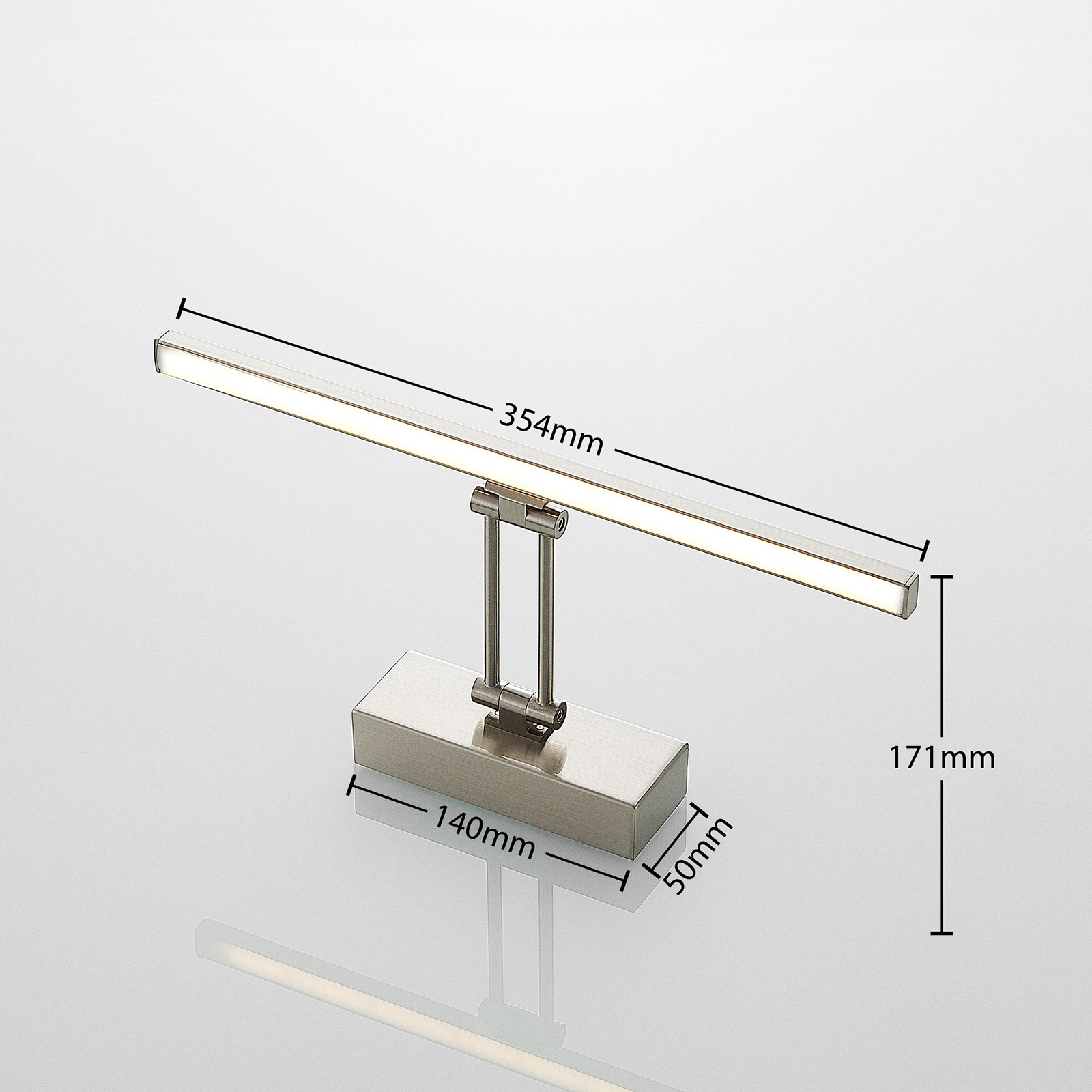 Lucande Thibaud LED-bildelampe, nikkel 35,4 cm