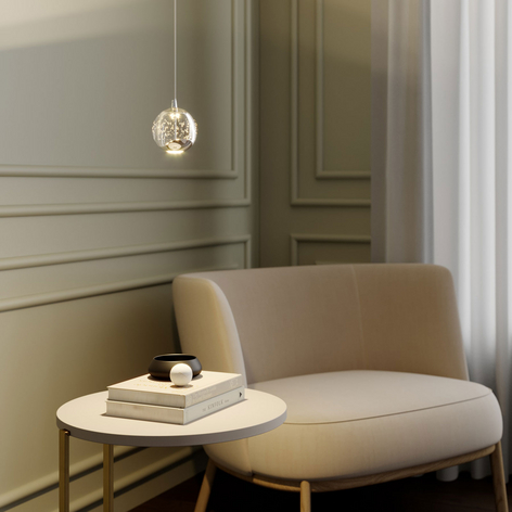 Lampa wisząca LED Hayley szklana kula 1-pkt. chrom