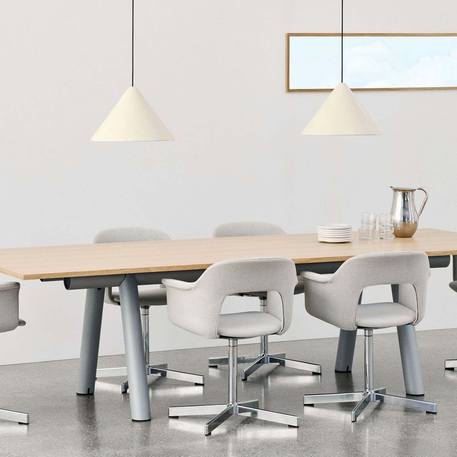 Compass pendellampe, hvid, Ø 43 cm, E27 HAY - Stue - Design - Aluminium - Med én lyskilde
