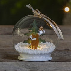 Sfera LED vetro Forest Friends volpe/civetta
