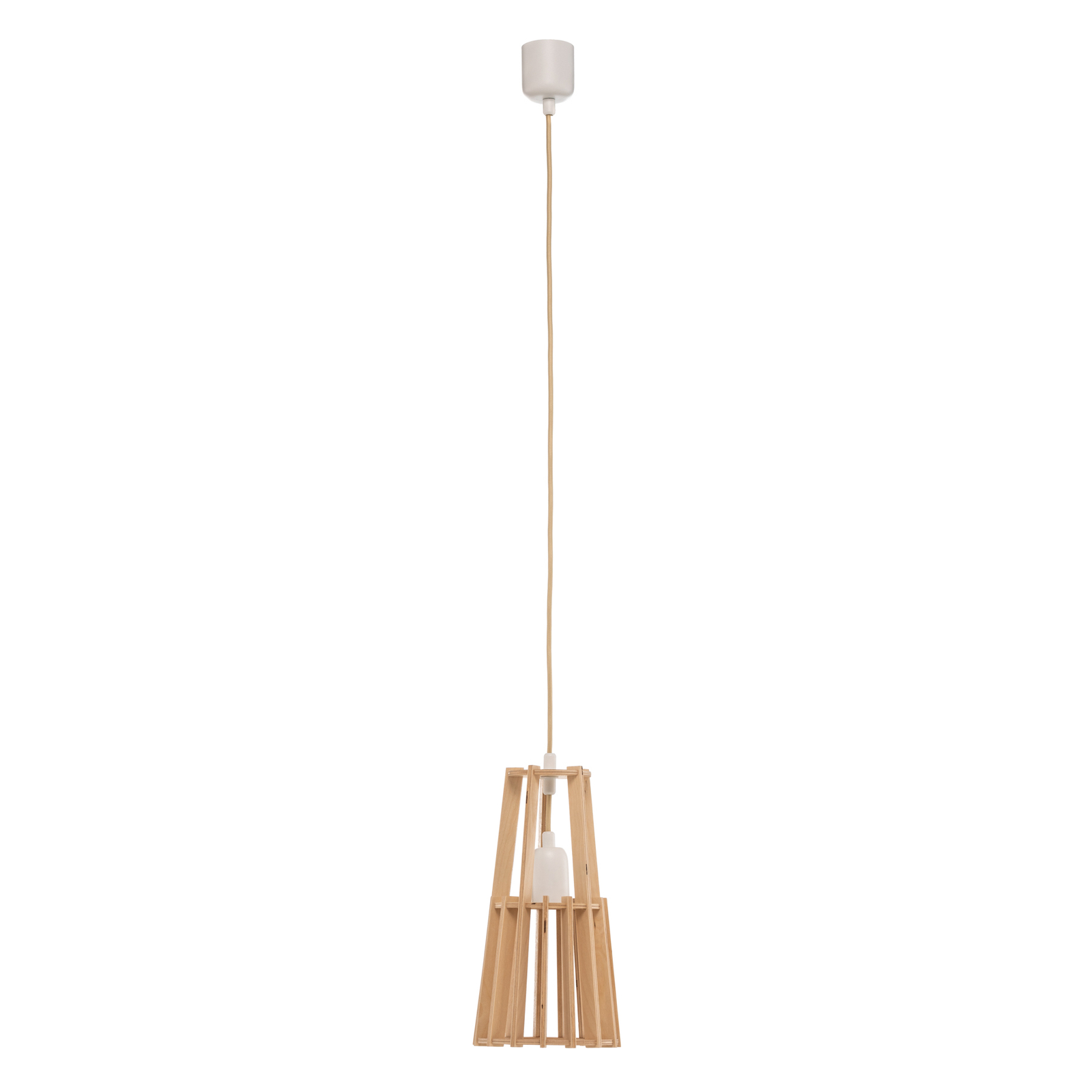 Envostar Lohr hanglamp, hout, kegelvormig Ø 16cm