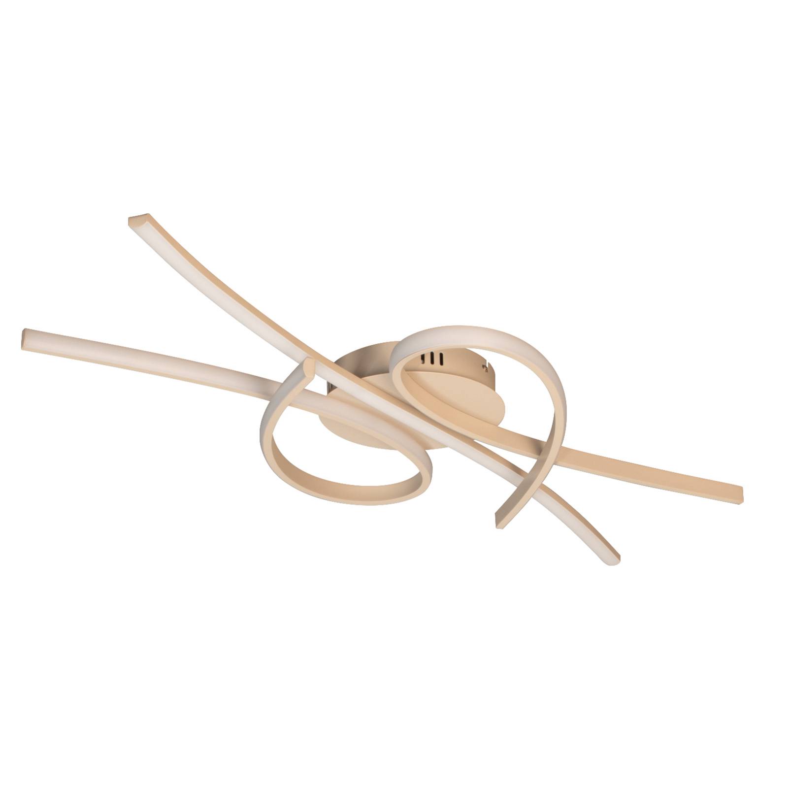 Lampa sufitowa LED Biba, kolor piaskowy, długość 100 cm, metal, CCT