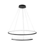 Lámpara colgante LED Axis, Ø 80/60 cm, negro, metal, CCT