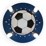 Plafondlamp Voetbal, 4-lamps donkerblauw-wit