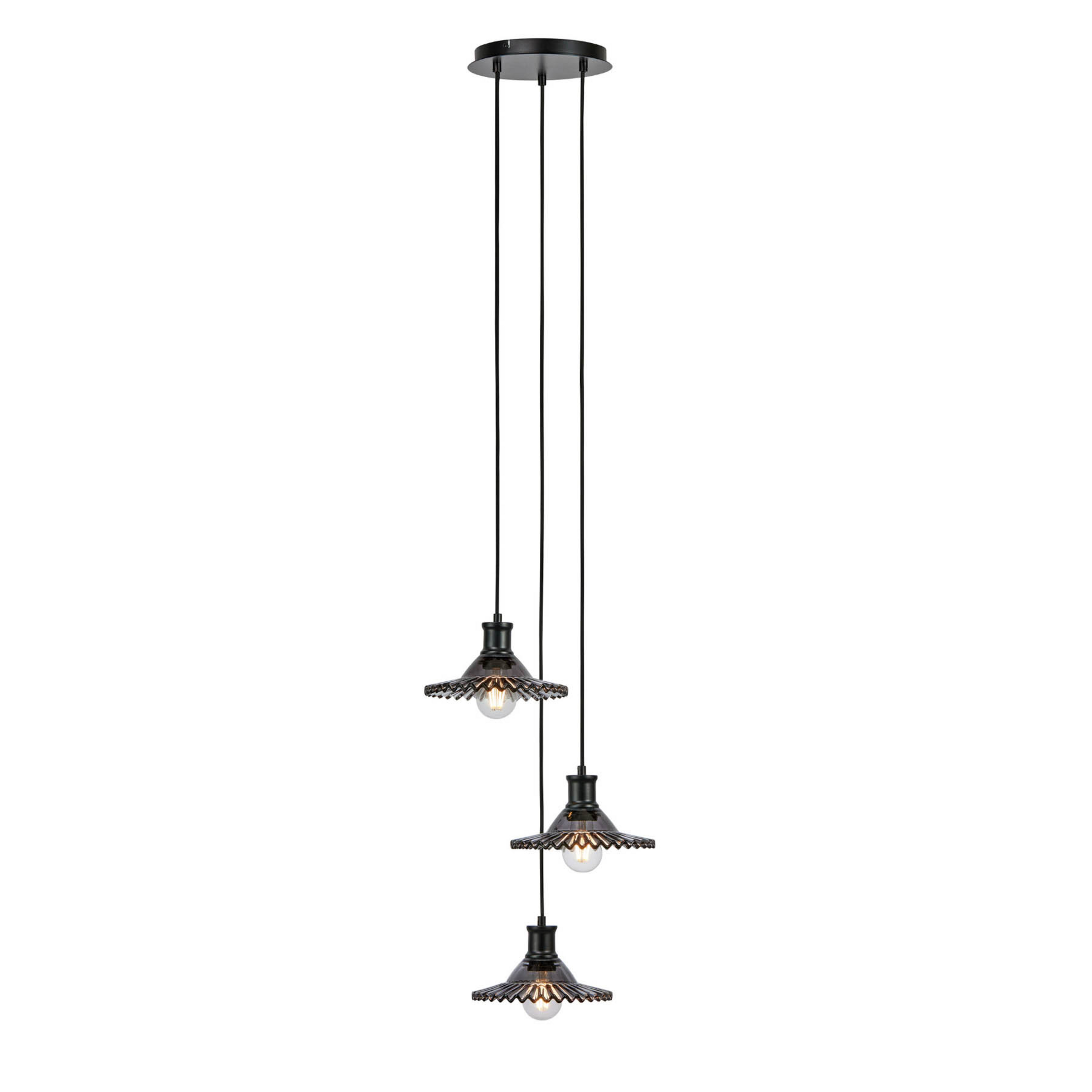 Novia 3 Candeeiro Suspenso Black/Smoke - Markslöjd