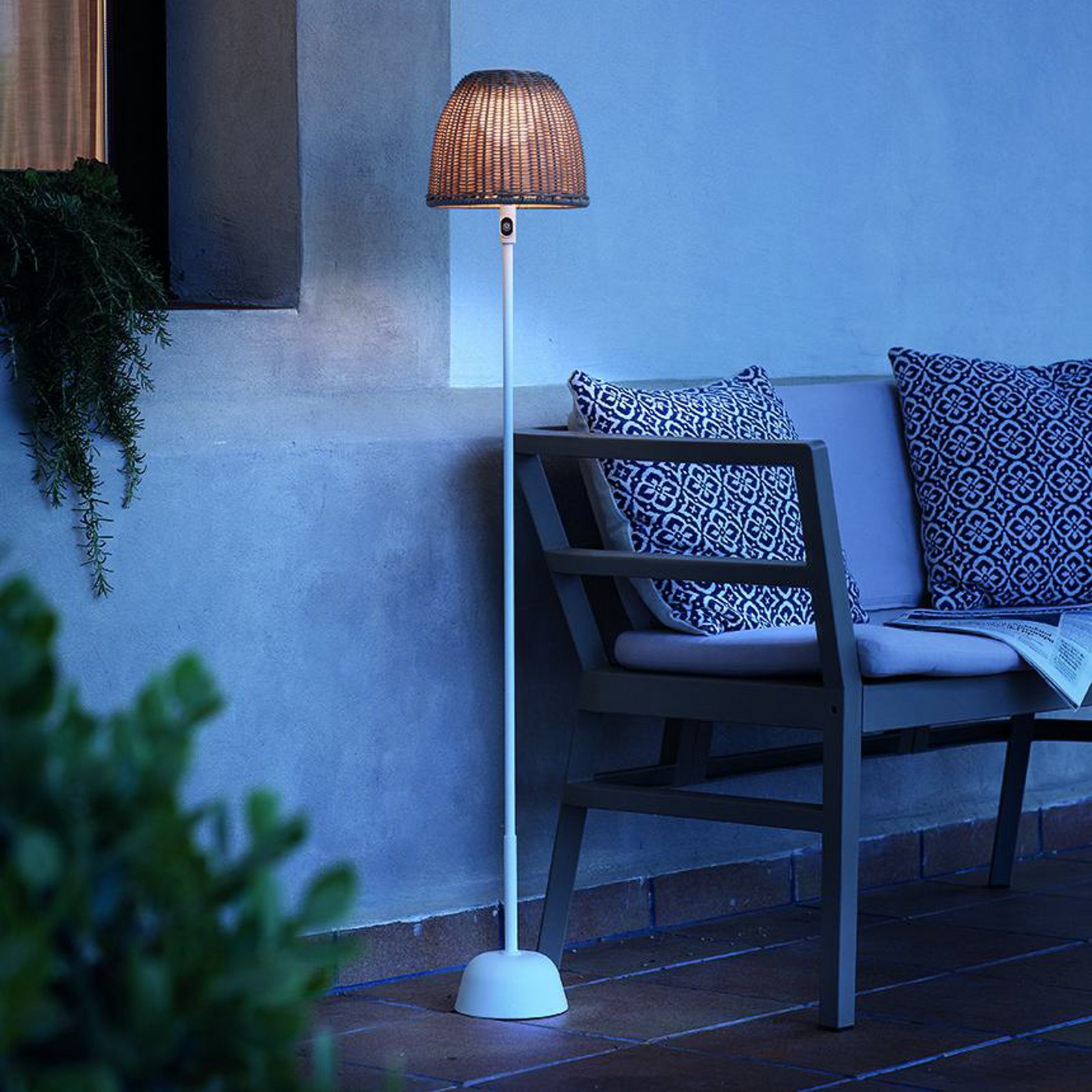 Bover LED vloerlamp Atticus 114, natuurlijk wit/beige