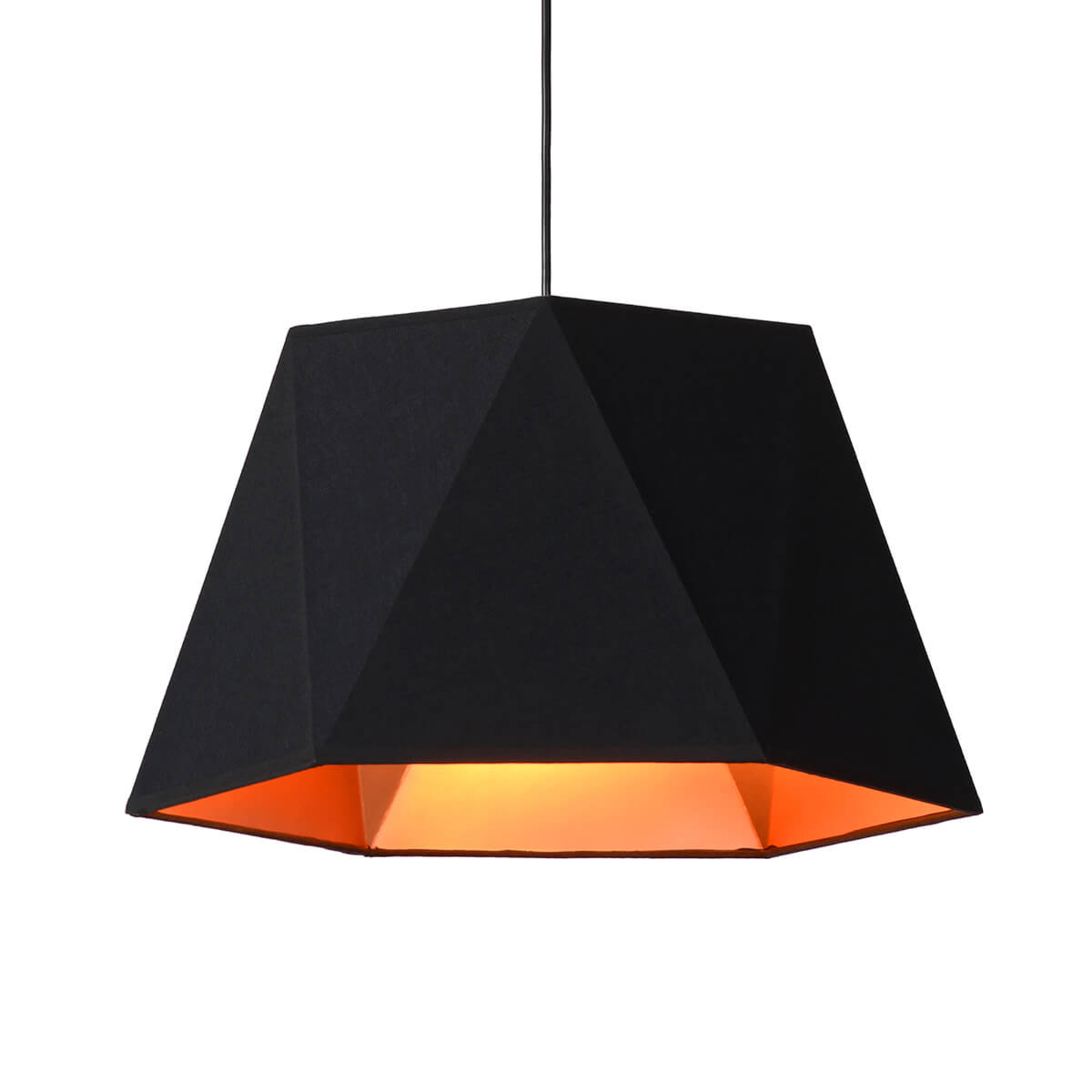 Lucide Striking hanging light Alegro in black, for Living / Dining Room, metal, fabric, E27, 60 W, energy efficiency: A++, H: 25 cm
