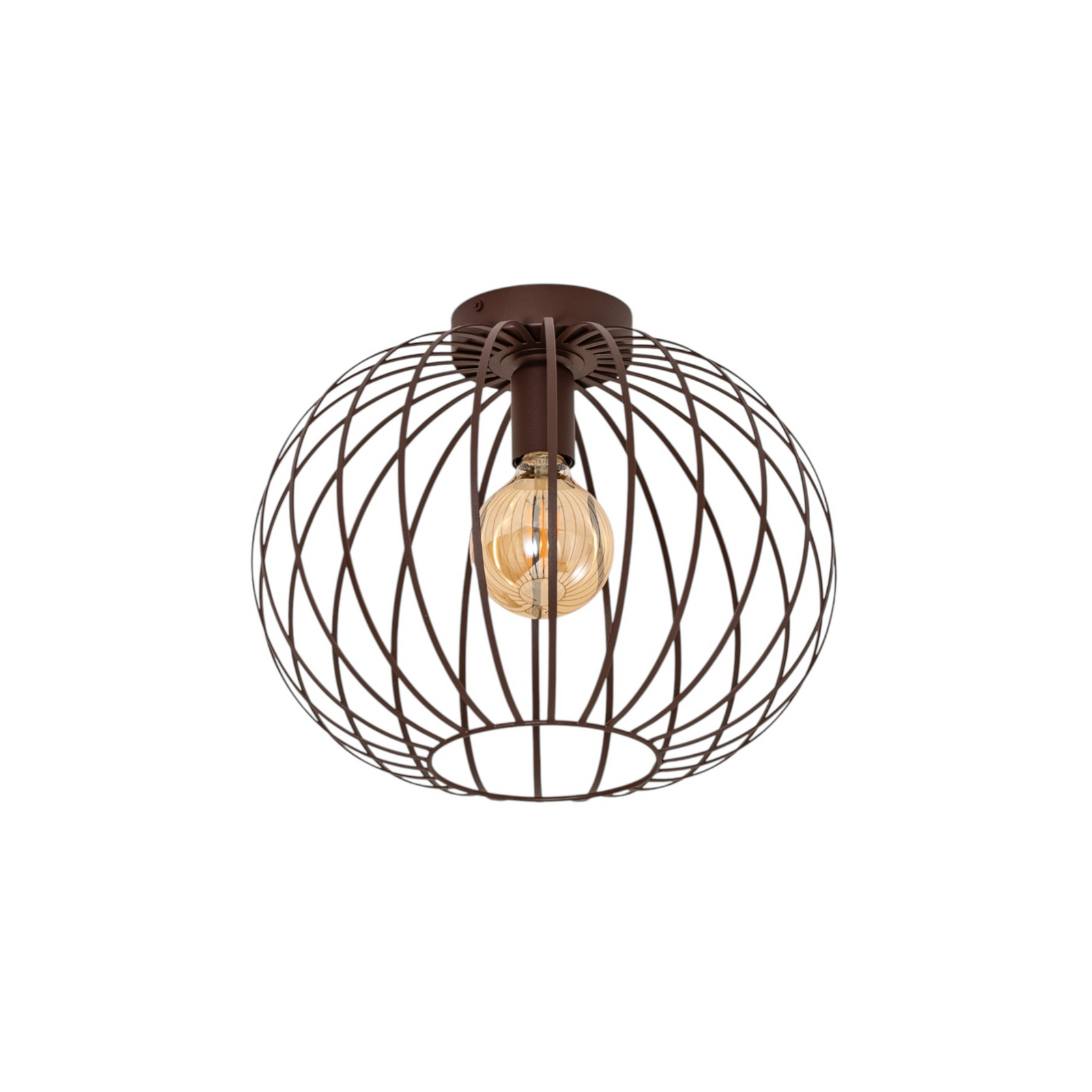 Loftlampe Cruce, mørkebrun, stål, Ø 40 cm