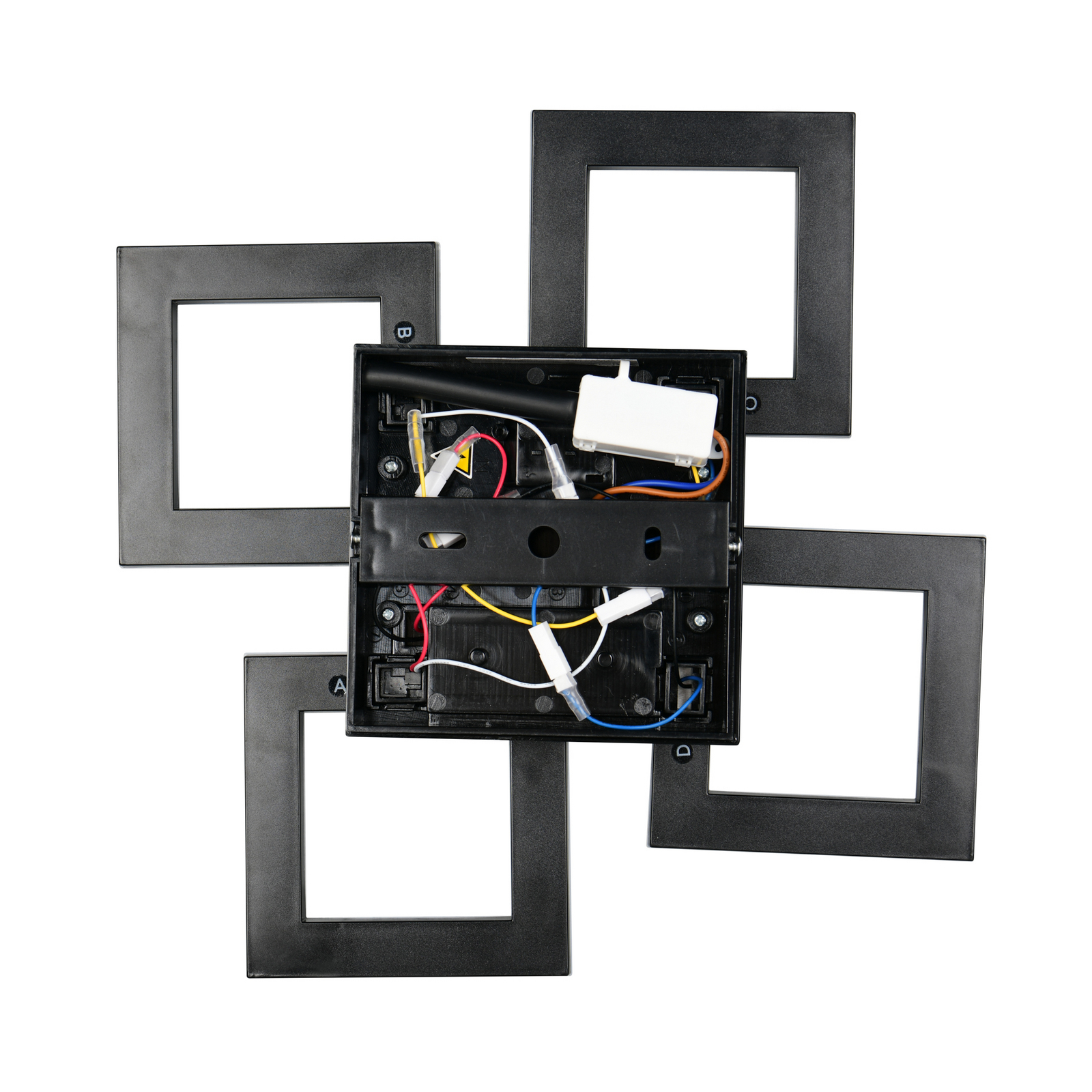 Plafoniera LED Cemi, angolare, nera, in plastica, 4.000 K Plafoniera LED Cemi, angolare, nera, in plastica, 4.000 K