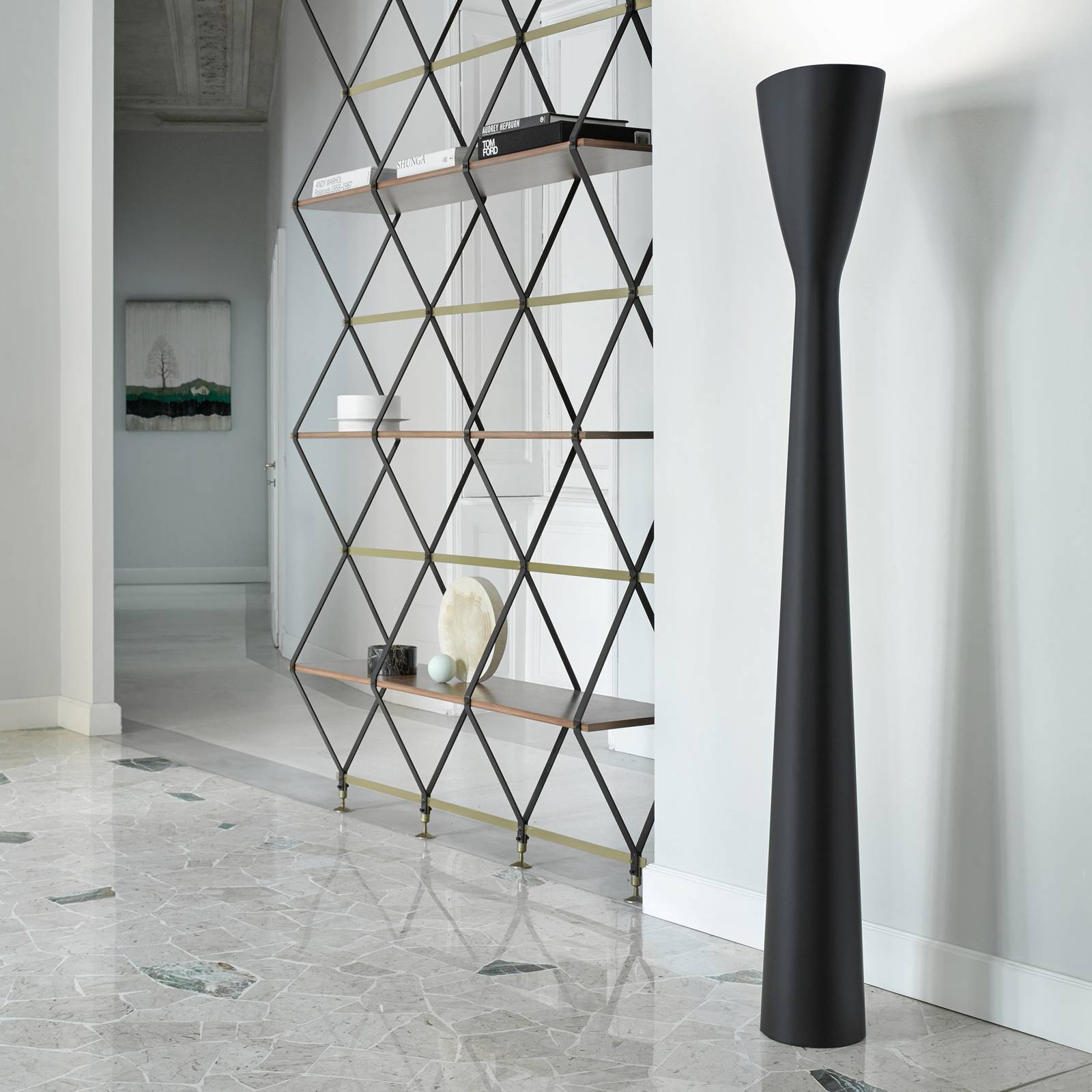 E-shop LED stojacia lampa Carrara so stmievačom čierna
