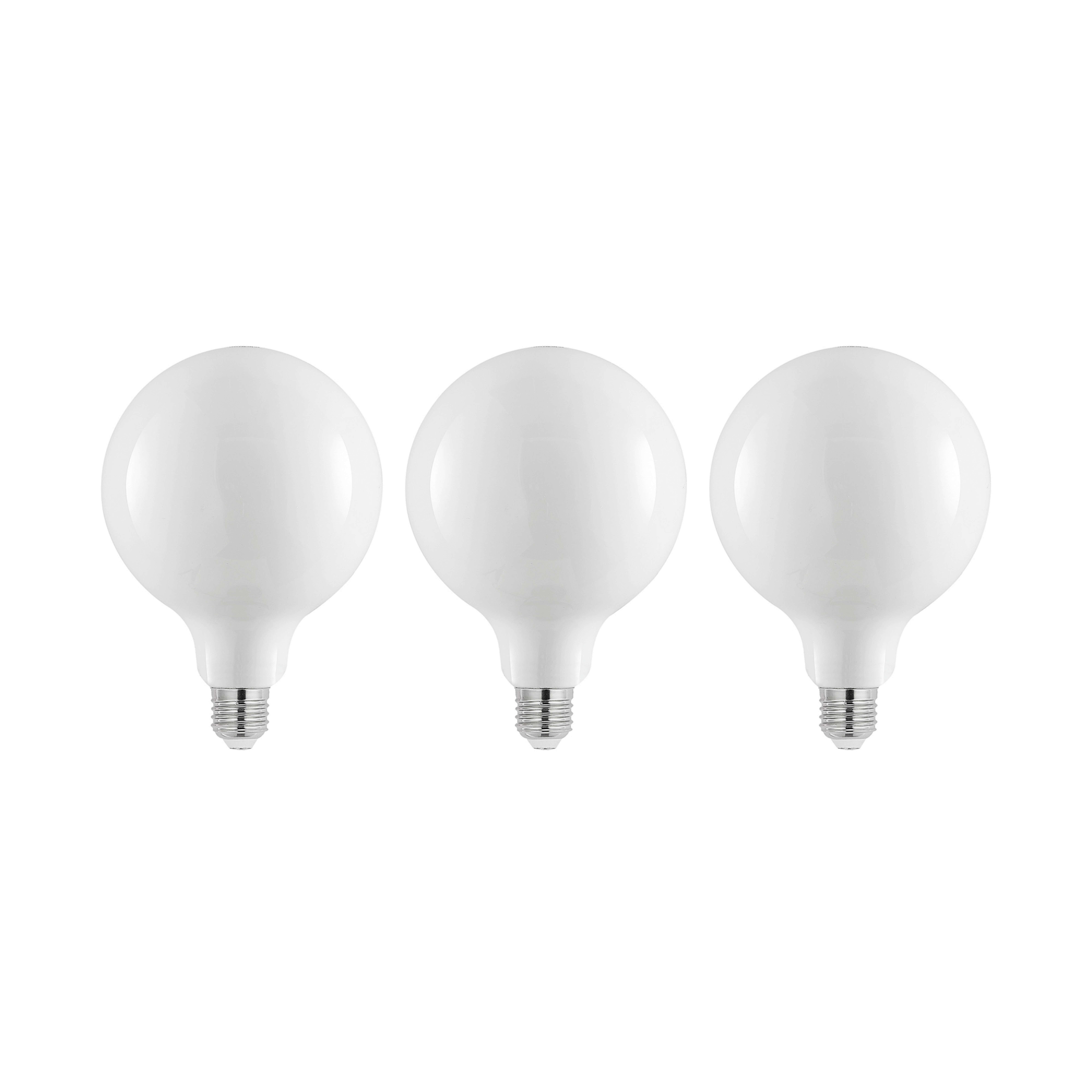 Λαμπτήρας LED E27 8W 2,700K G125 dimmable opal σετ 3 τεμαχίων