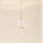 Lucande LED hanglamp Hayley, Ø 9 cm, goudkleurig, glas