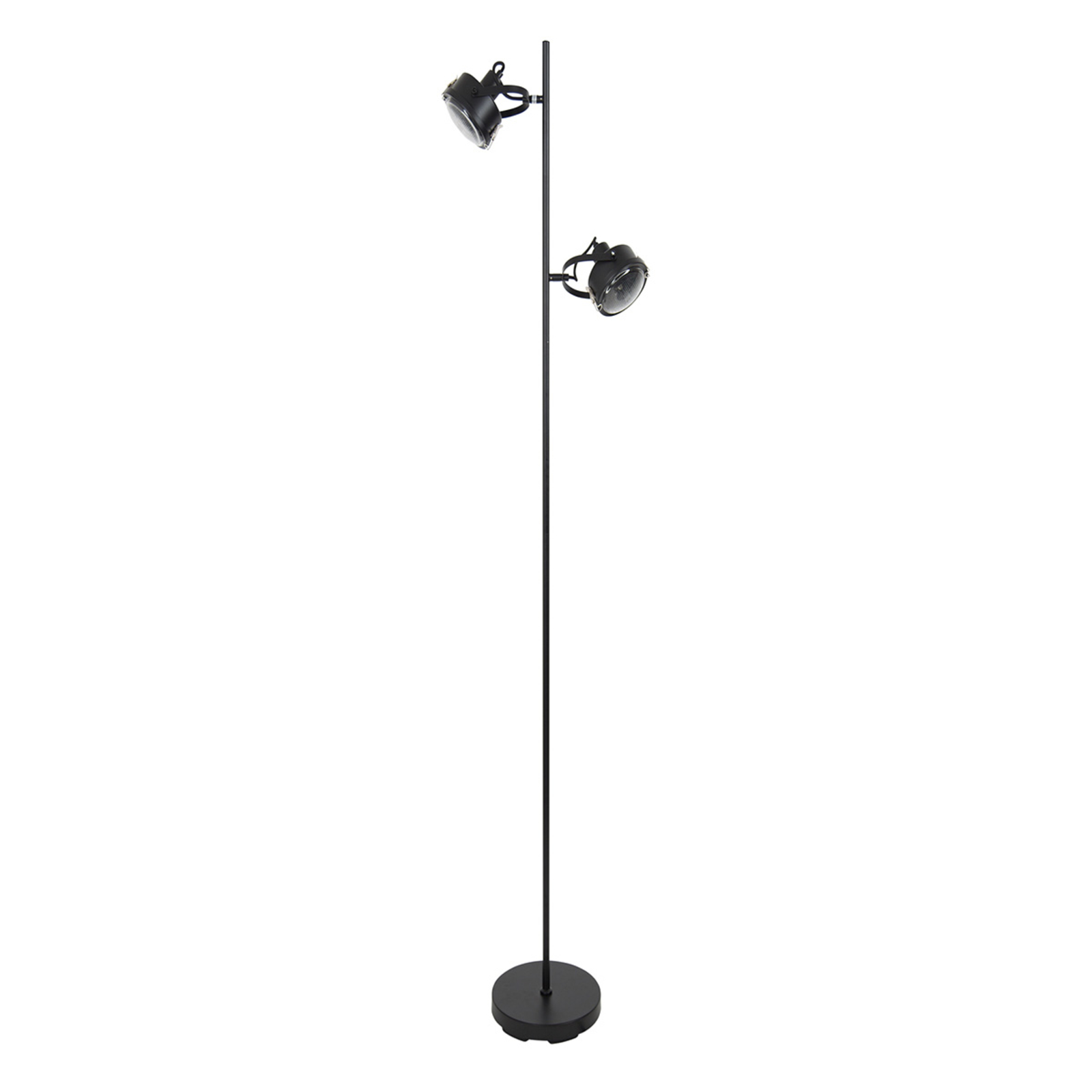 K. S. Verlichting Two-bulb Satellite floor lamp in black, for Living / Dining Room, metal, GU10, 35 W, energy efficiency: A++, H: 150 cm