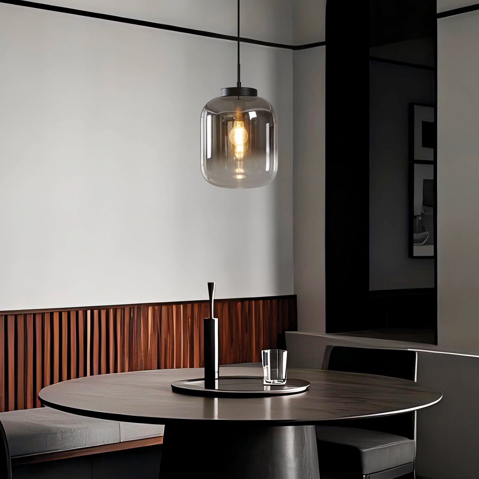 Bulciago hanging light, black/clear, Ø 25 cm - Stars of Light