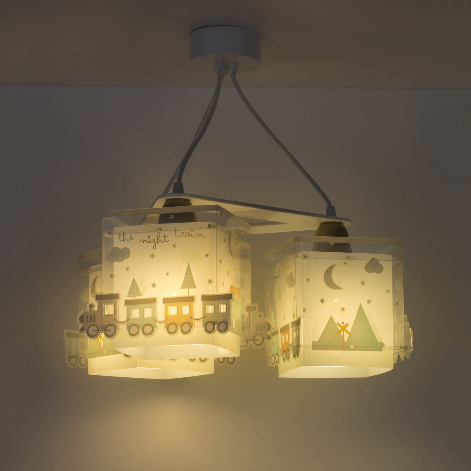 Children's hanging light The Night Train, 3-bulb