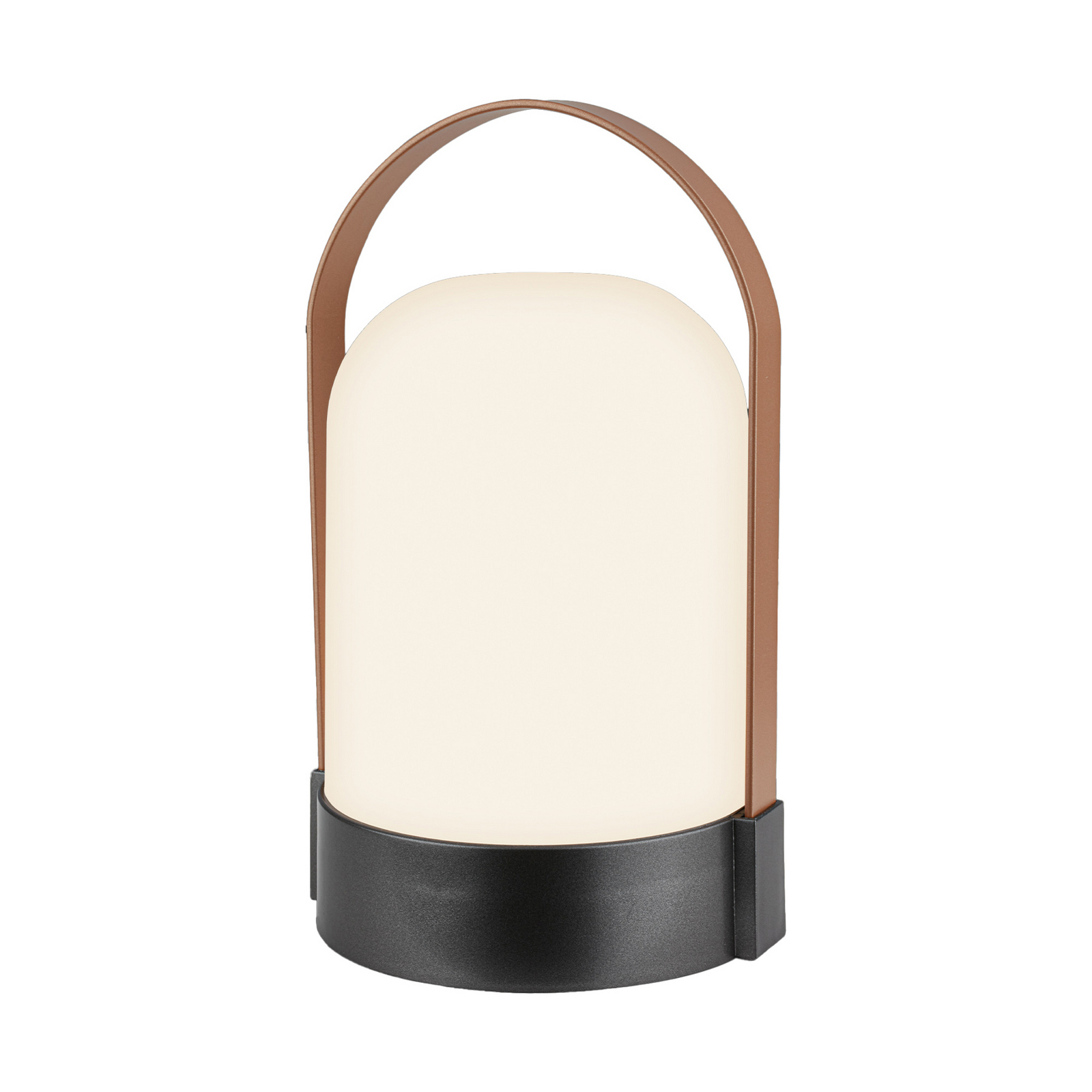 LED-Akku-Tischlampe ASA BIG, anthrazit/braun Höhe 24 cm IP44