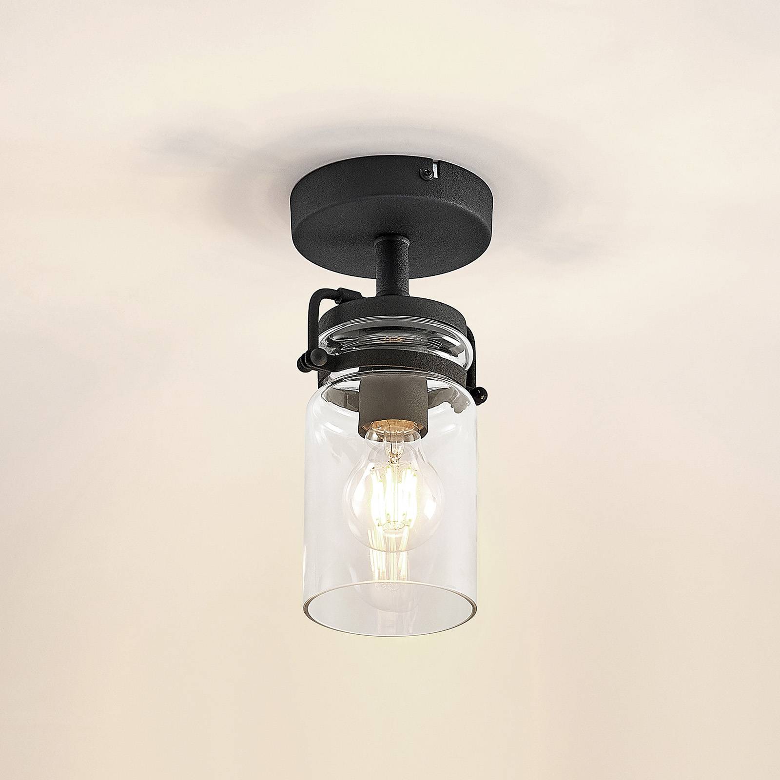 Lindby Vintus lampa sufitowa, czarna