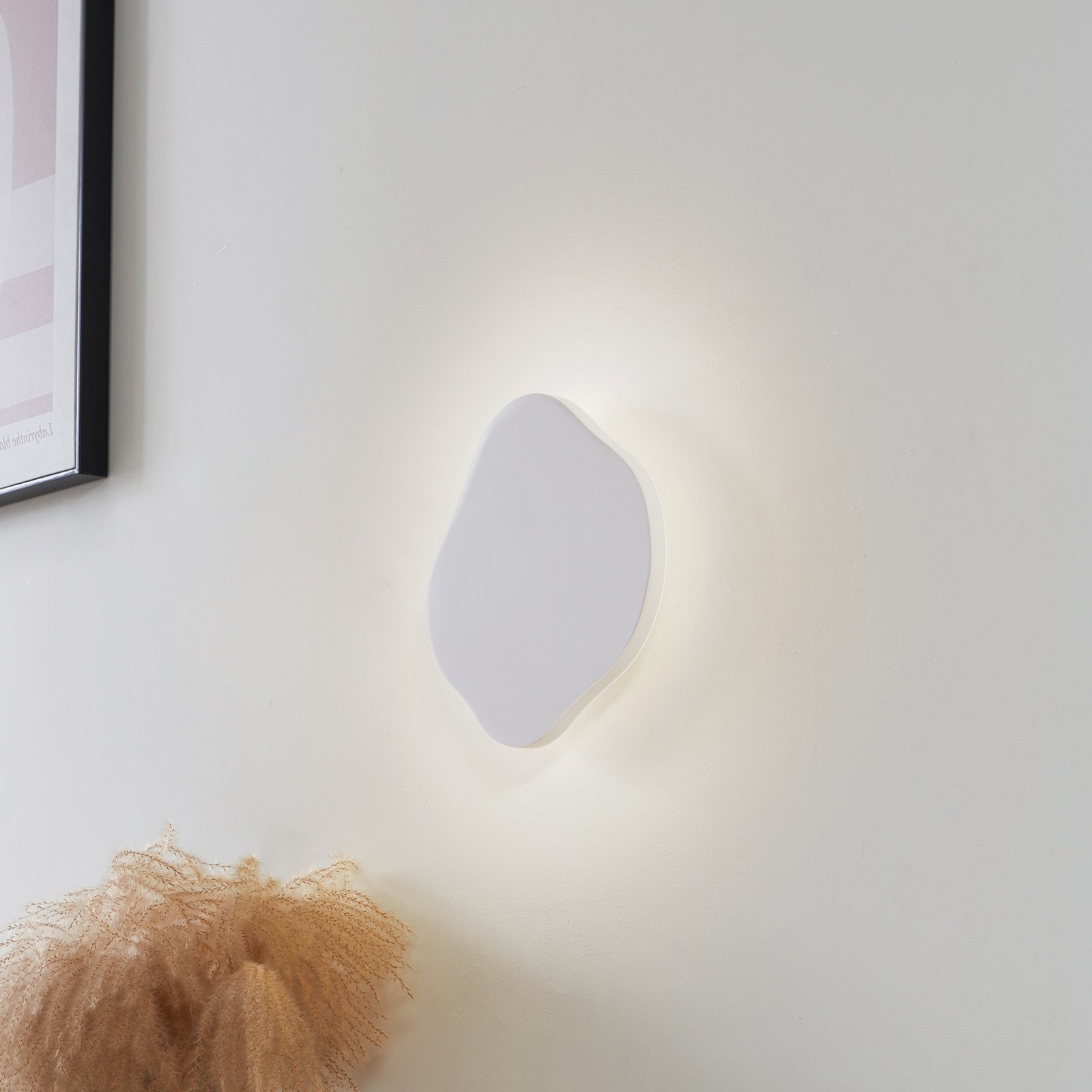 Kinkiet LED Nielson 30 x 30 cm biały gips - Lindby