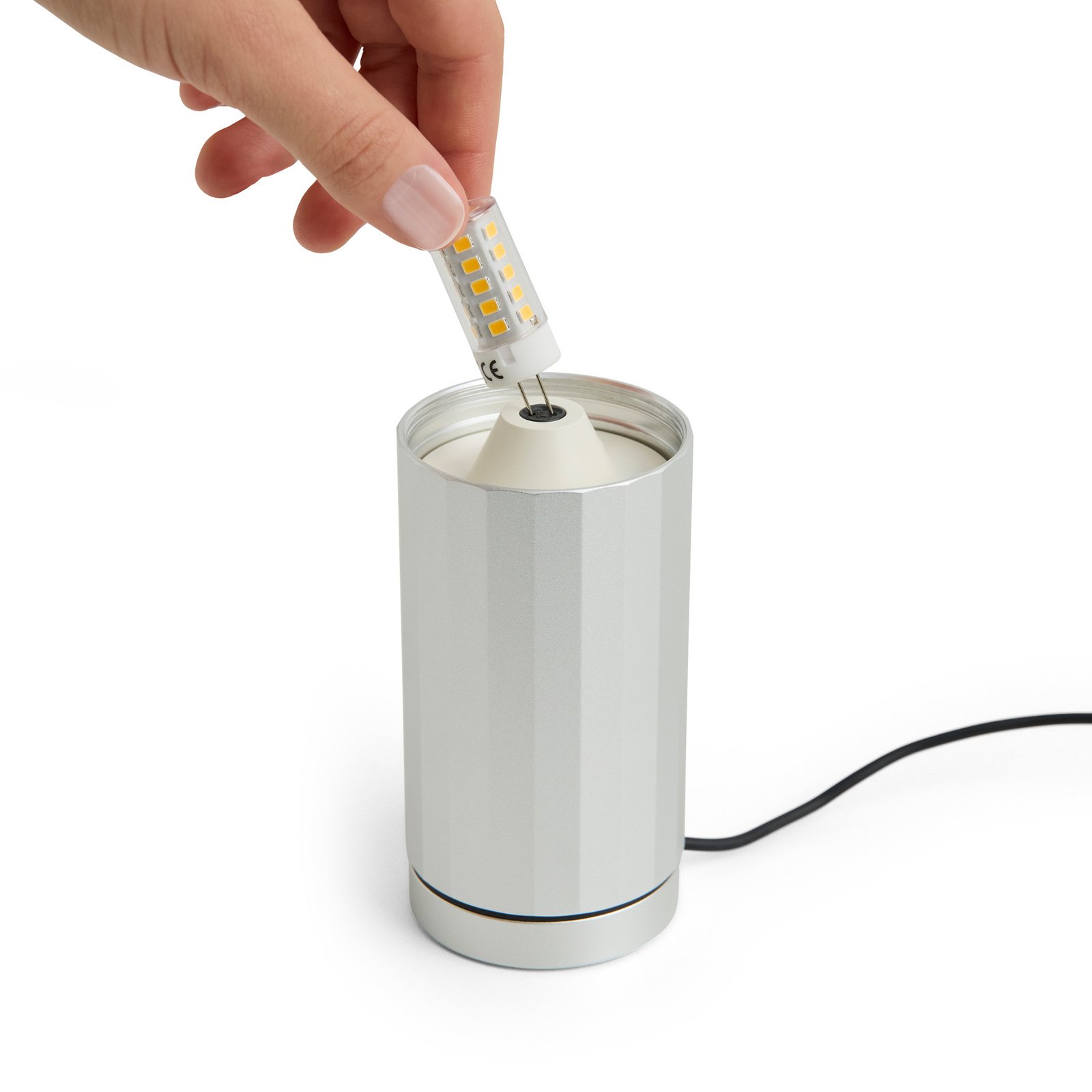 HAY TURN ON LED table lamp, aluminium, height 20 cm, dimmable HAY TURN ON LED table lamp, aluminium, height 20 cm, dimmable