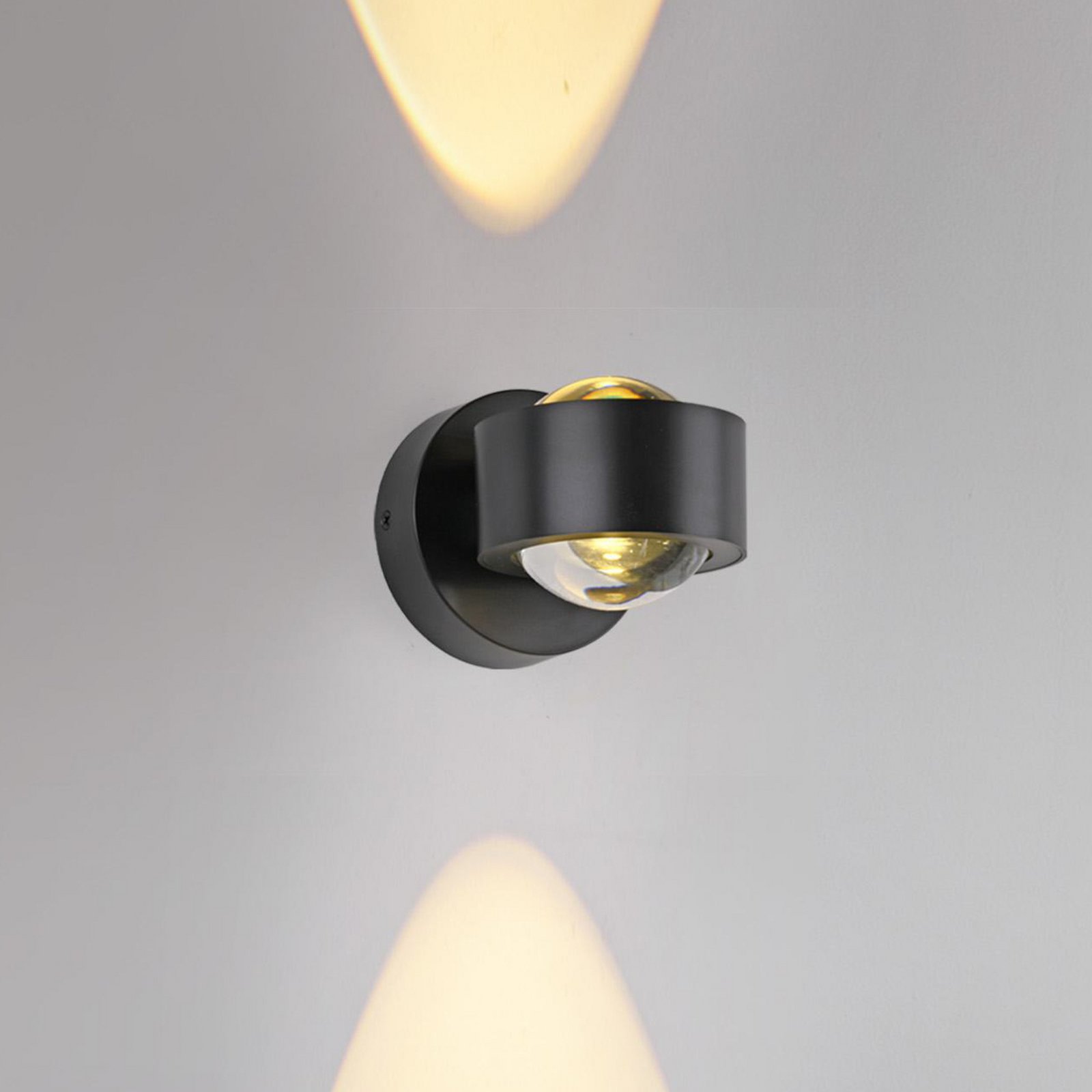 JUST LIGHT. Chia LED zidna svjetiljka na baterije, crno željezo, 3000 K