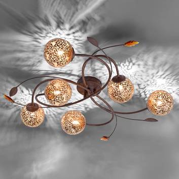 Florale decoratie - 6 lichtbr. Plafondlamp Greta
