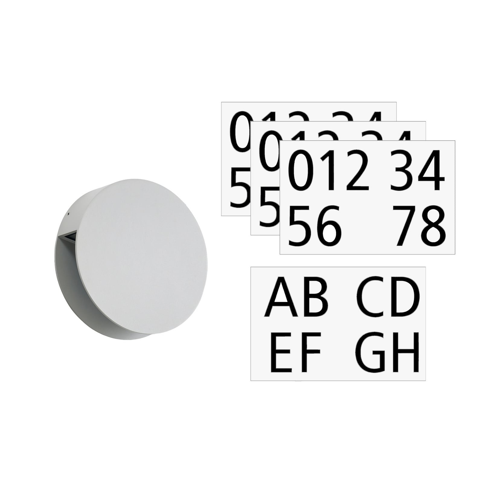 Lucande LED-utendørs LED-vegglampe Advero, lysegrå, husnummer, CCT