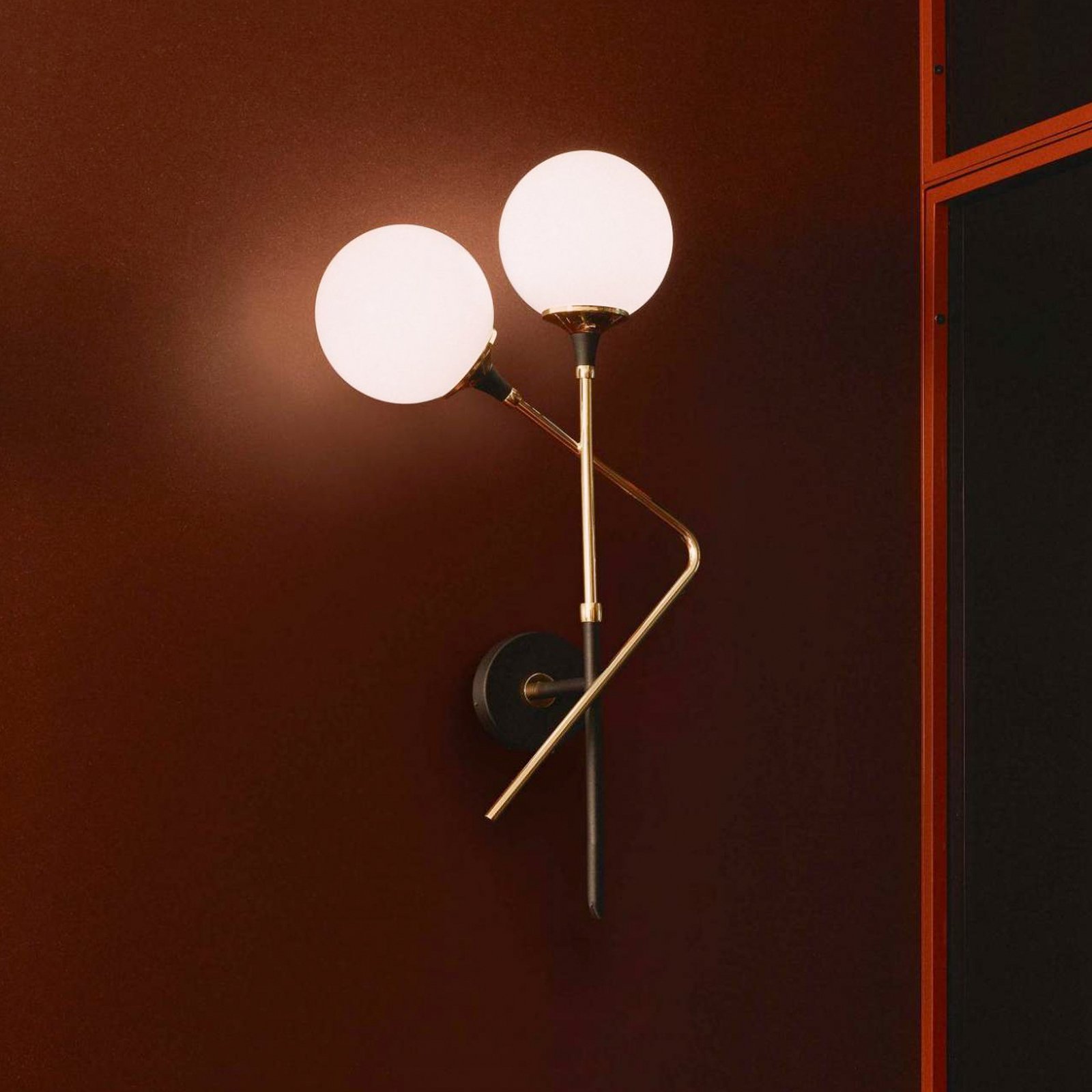 Galassia Wandlampe, oben/rechts, goldfarben 2flg. - Stilnovo Galassia Wandlampe, oben/rechts, goldfarben 2flg. - Stilnovo