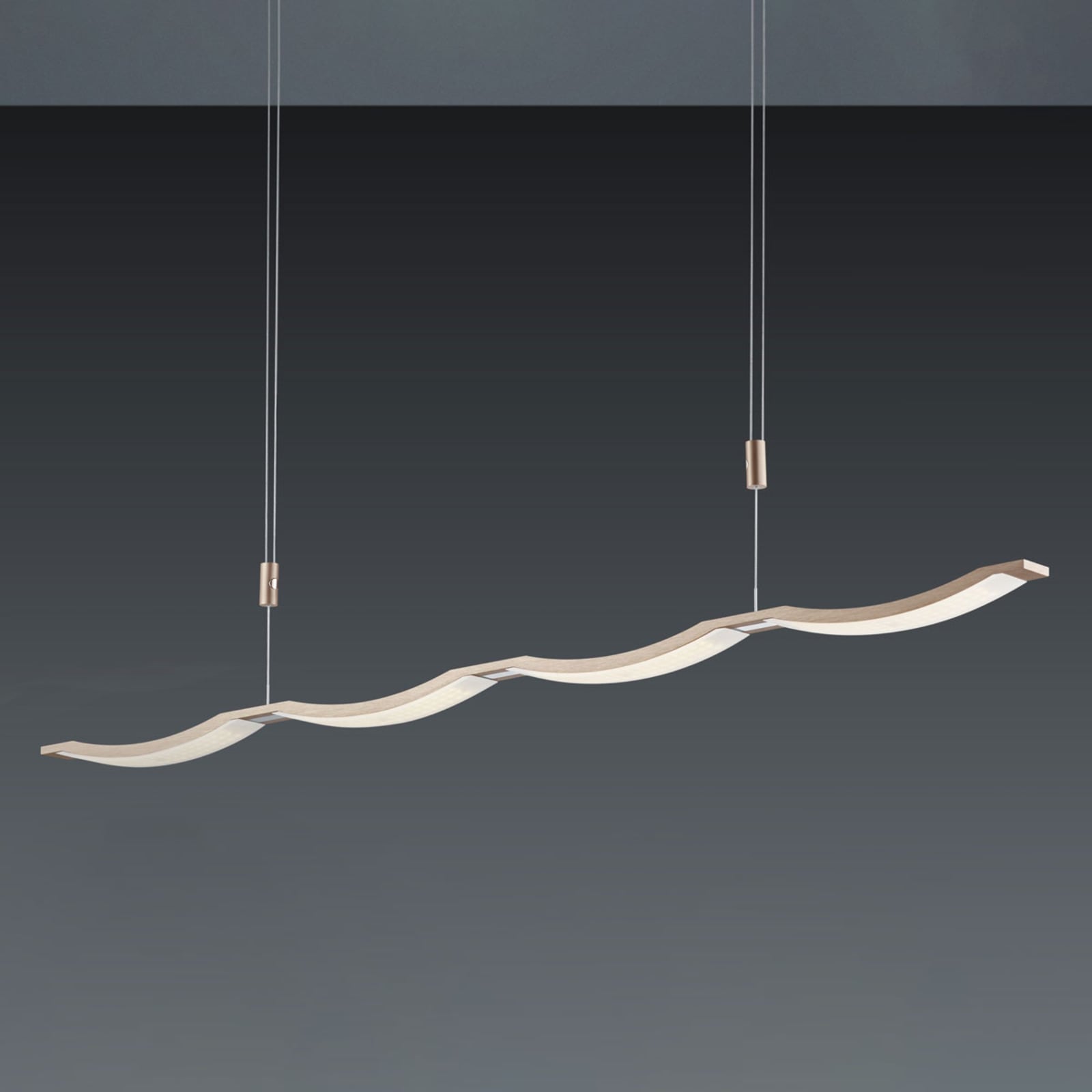 BANKAMP Surf LED pendant light rose gold, for Living / Dining Room, metal, 48 W, energy efficiency: A+, L: 119 cm