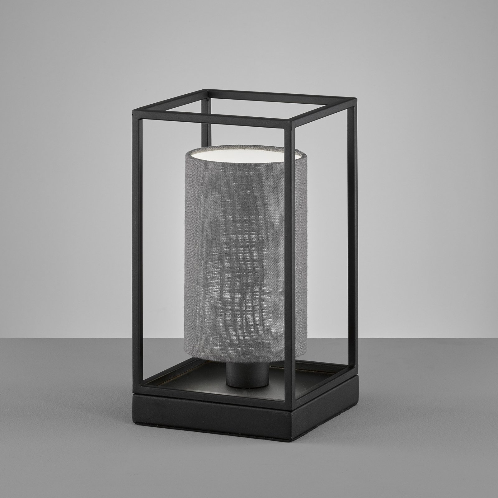 Lámpara de mesa Gilli pantalla de lino gris