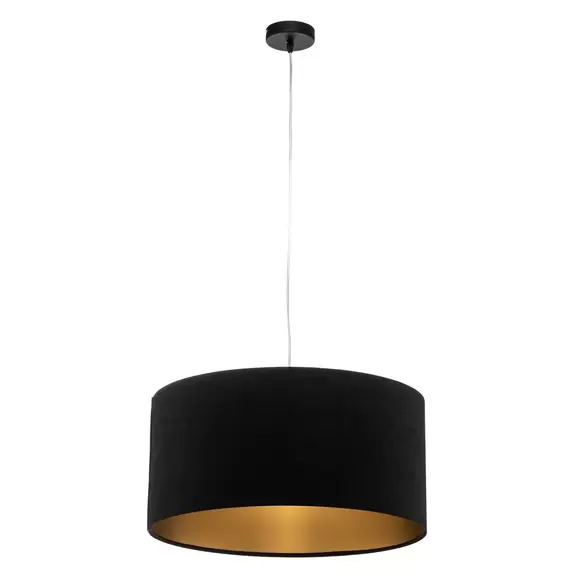 Lampenwelt Pendelleuchte Salina, schwarz/gold, Ø 50cm