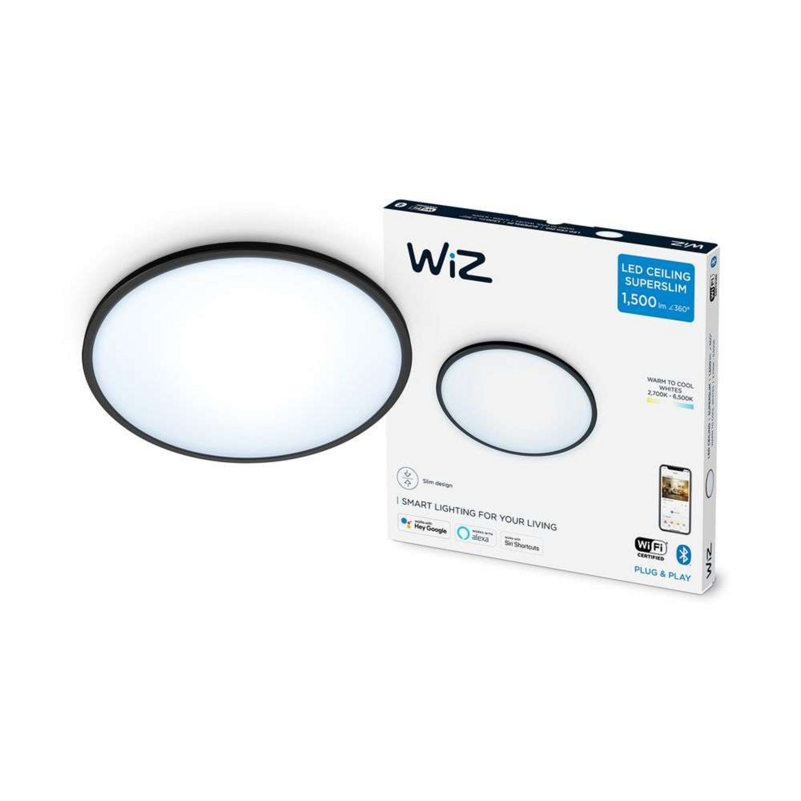 SuperSlim WiZ Plafond 16W Black - WiZ