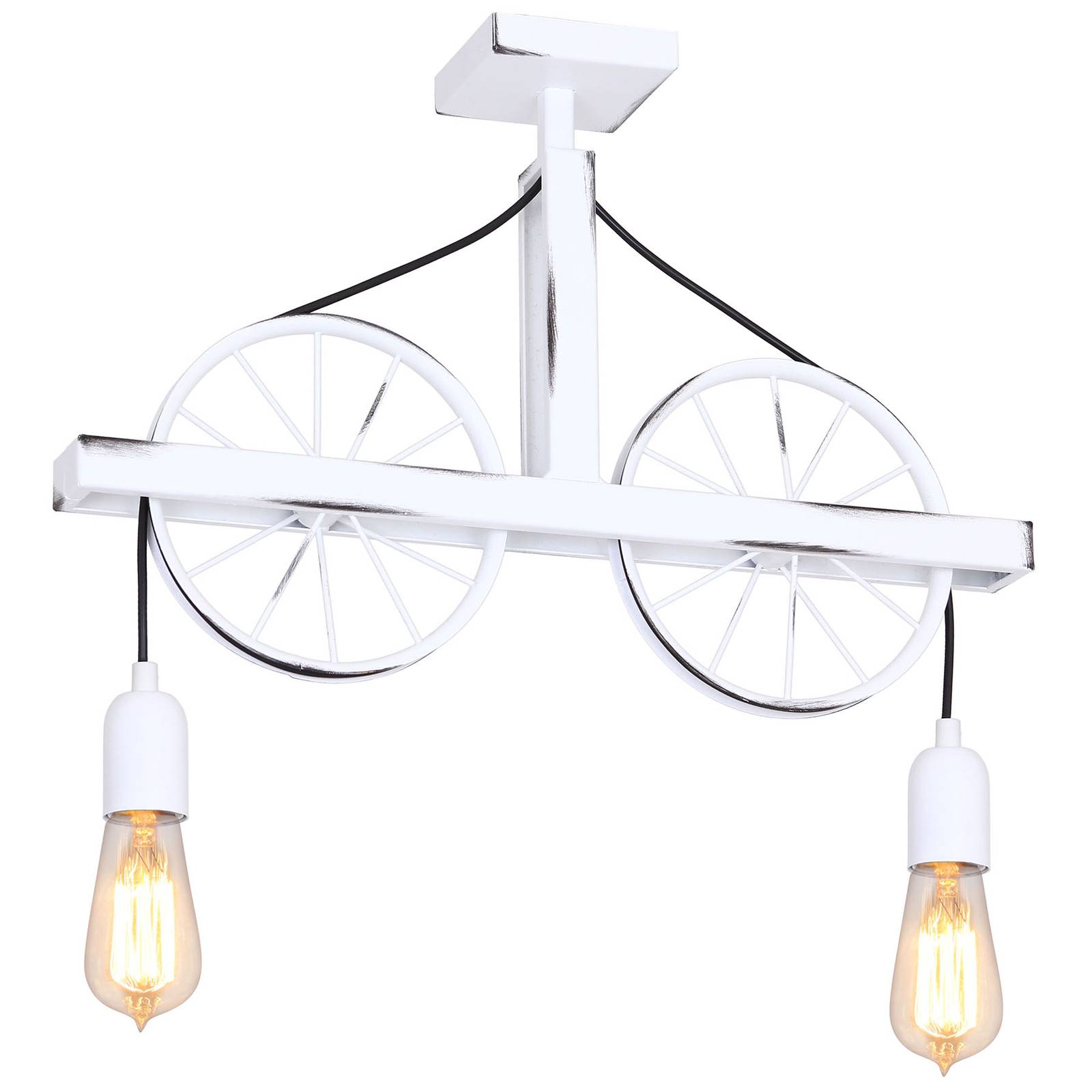 Plafondlamp 844 met wielen, 2-lamps, wit
