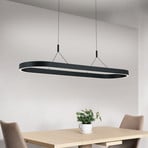 Suspension LED Carrara, noir, hauteur réglable, CCT