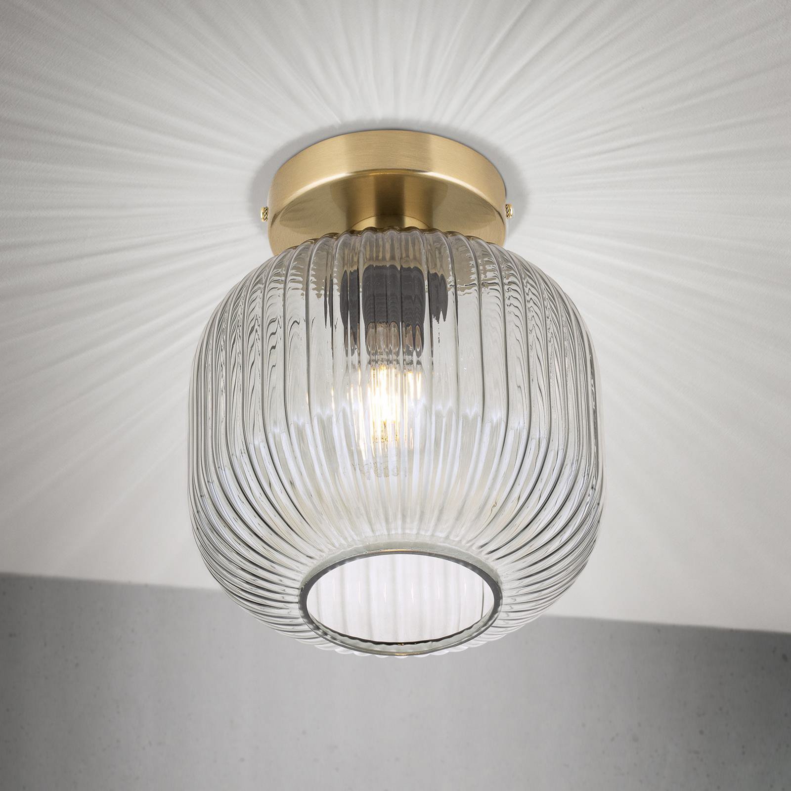 Taklampa Carneval, rökgrå, Ø 20 cm, glas, E27