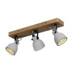 Mirka 3 Plafoniera Grigio/Scuro Quercia - Lindby