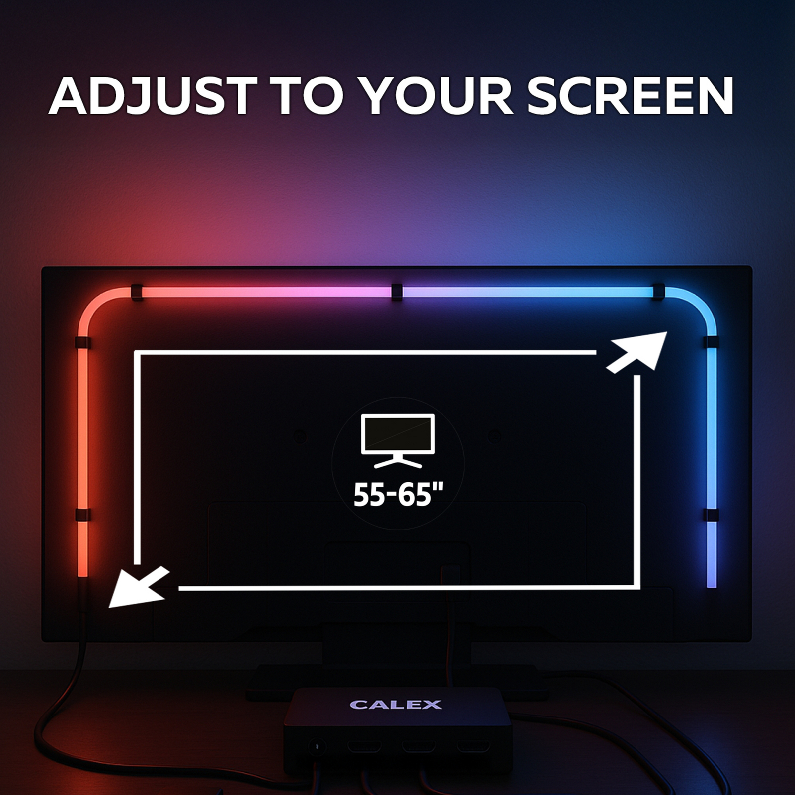 Set Calex Smart HDMI Sync Box cu bandă LED, 250 cm, RGBW