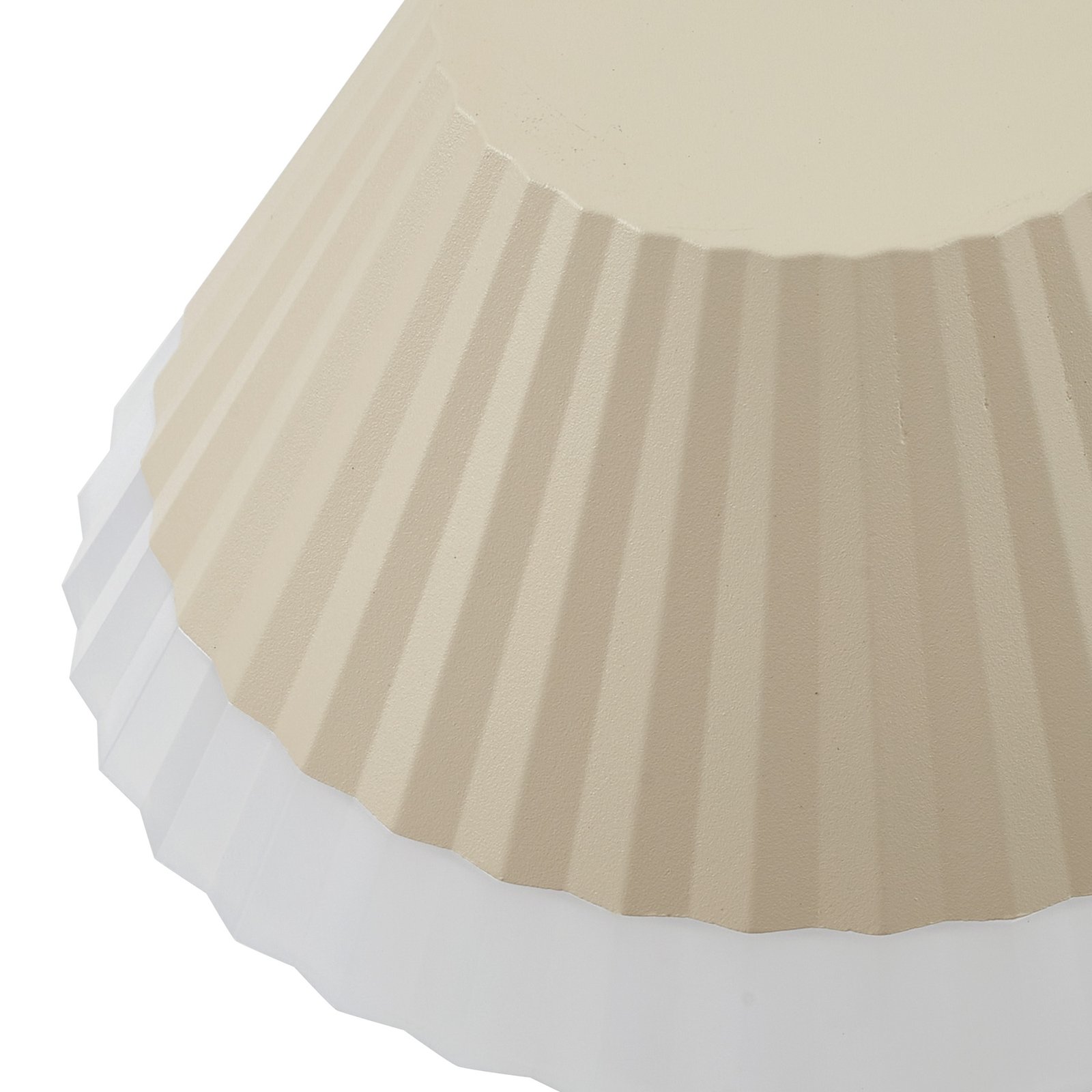 Lindby LED-Akku-Tischleuchte Ilvi, beige, Alu, Ø 17,5 cm