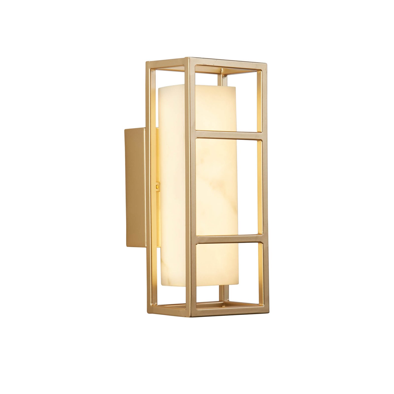 Mirage LED wall light, height 25 cm, gold, steel, IP44