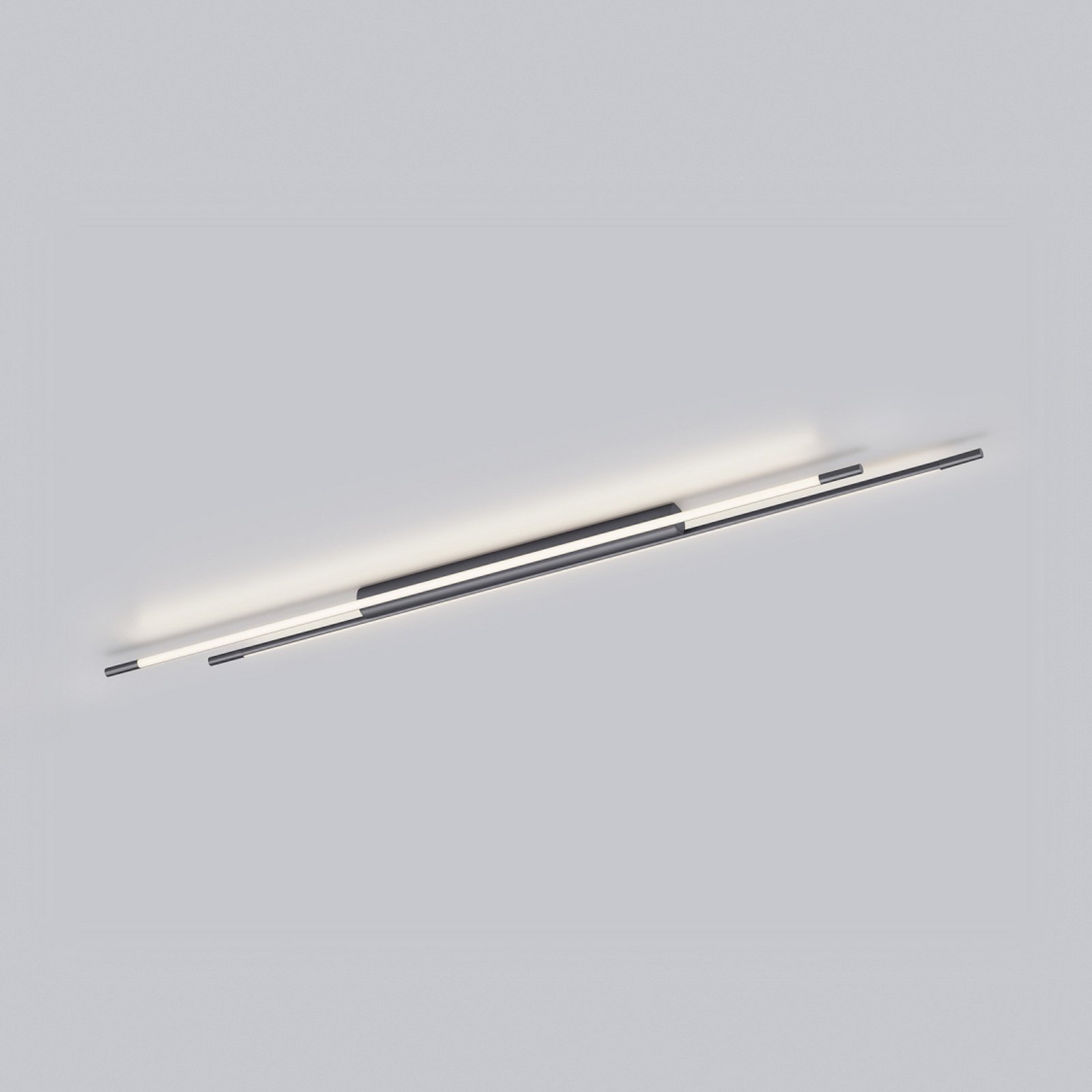 Helestra LED-Deckenlampe LEDA, titangrau, 150 cm, dimmbar