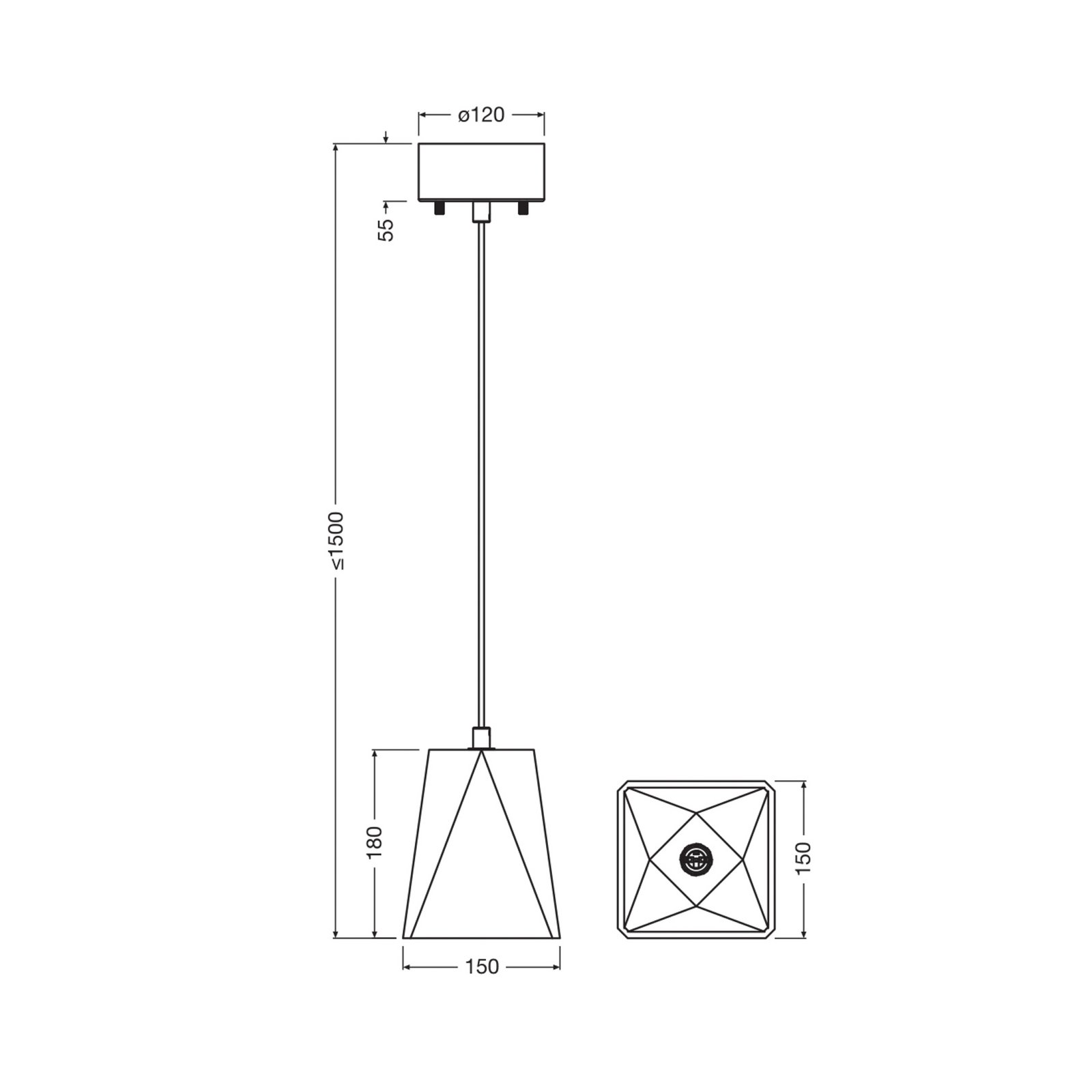 Lampada a sospensione OSRAM Decor Gleam Box, terrazzo, beige, E27