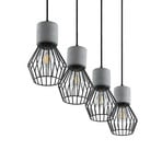 Tamalin 4 Pendant Black/Concrete - Lindby