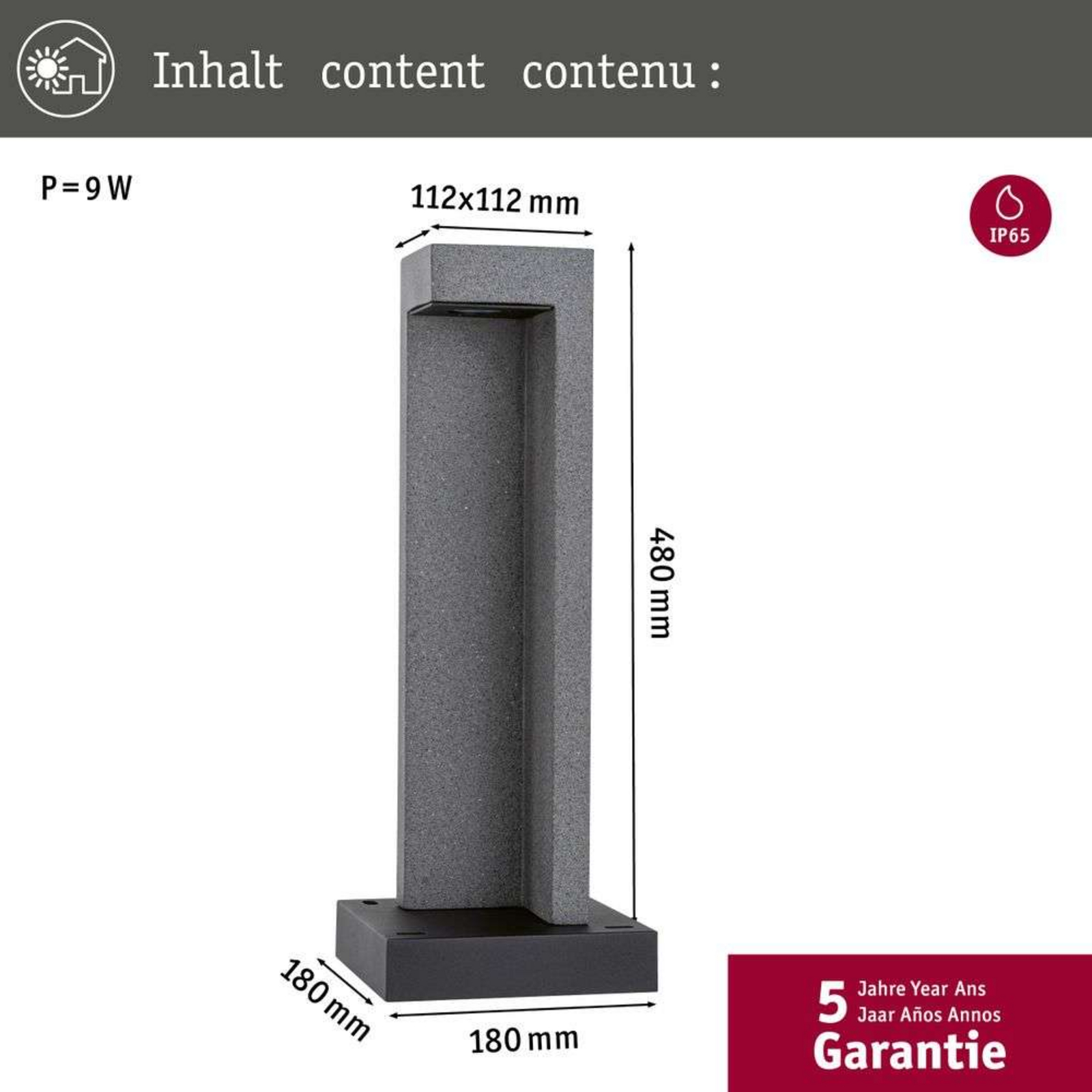 Concrea Trädgårdslampa H61,6 Sandstone - Paulmann