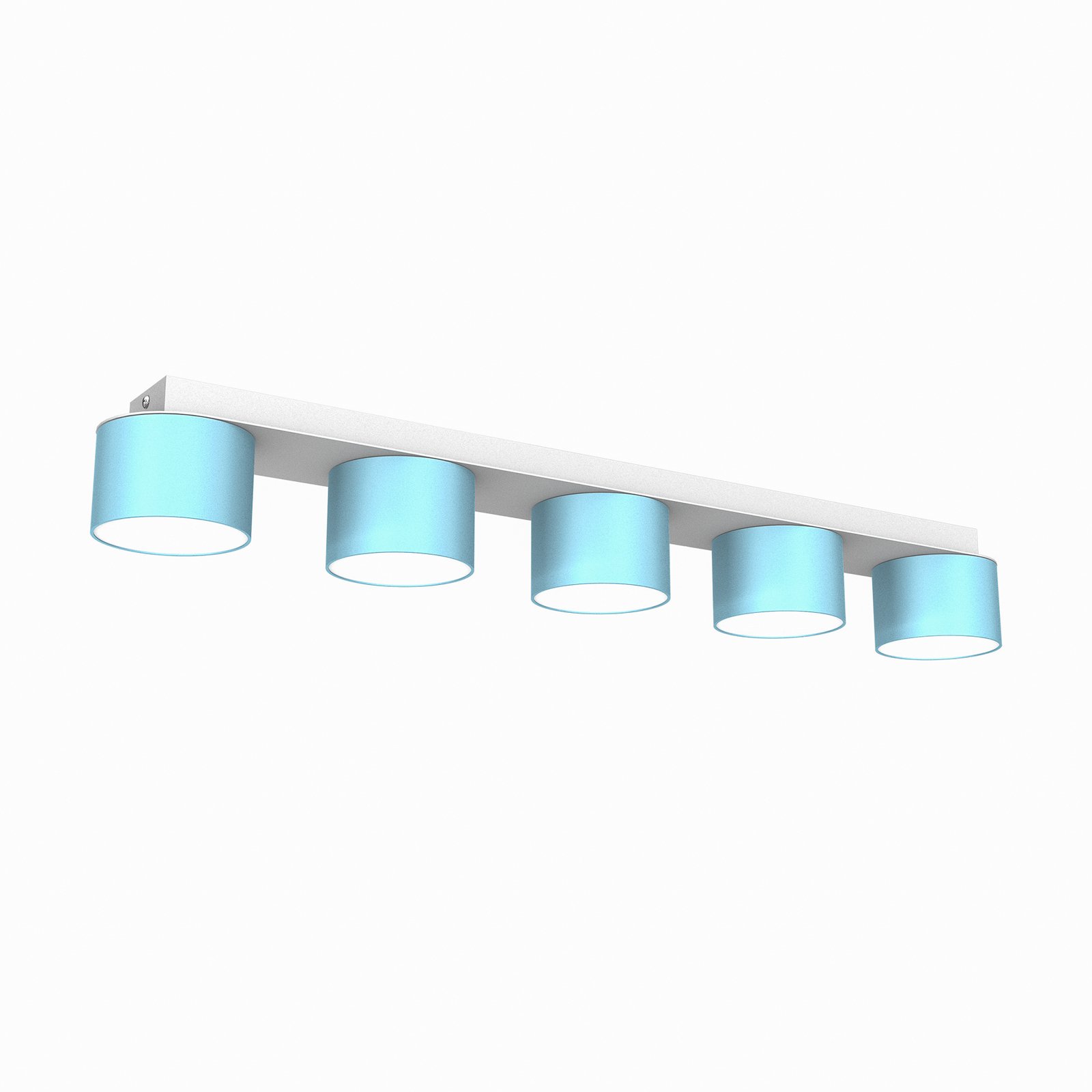 Ceiling light Cloudy linear 5-bulb Blue