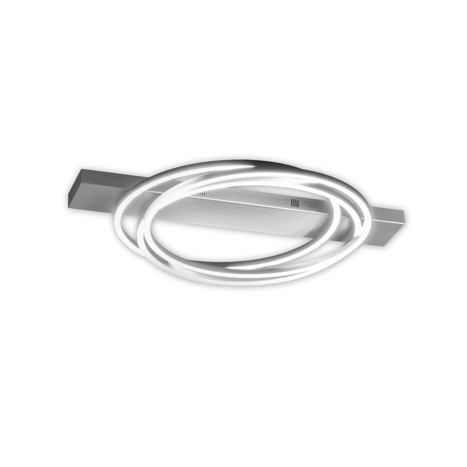LED-Deckenlampe Kiku, Länge 76 cm, aluminiumfarben, Metall