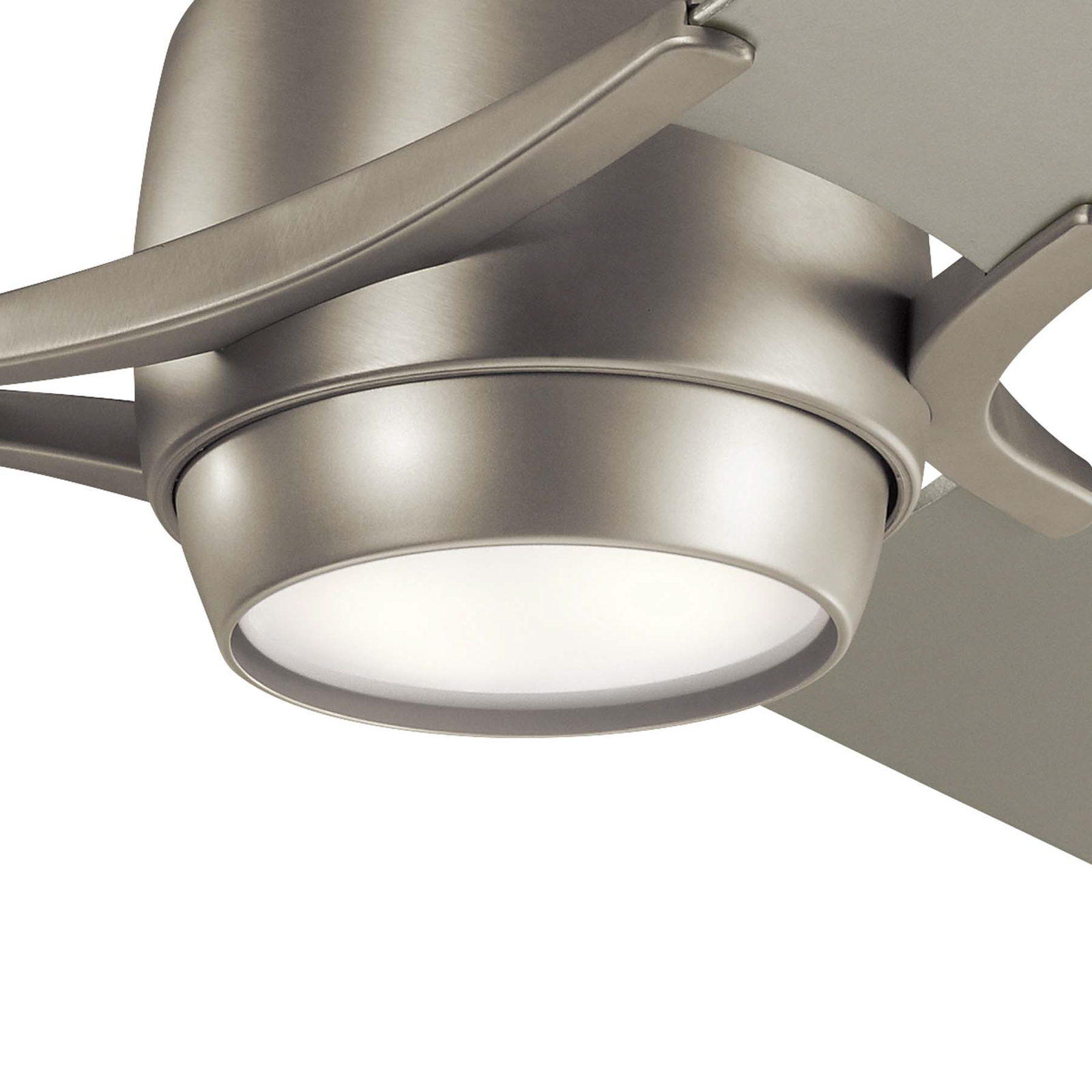 Zeus three-blade LED ceiling fan, brushed nickel