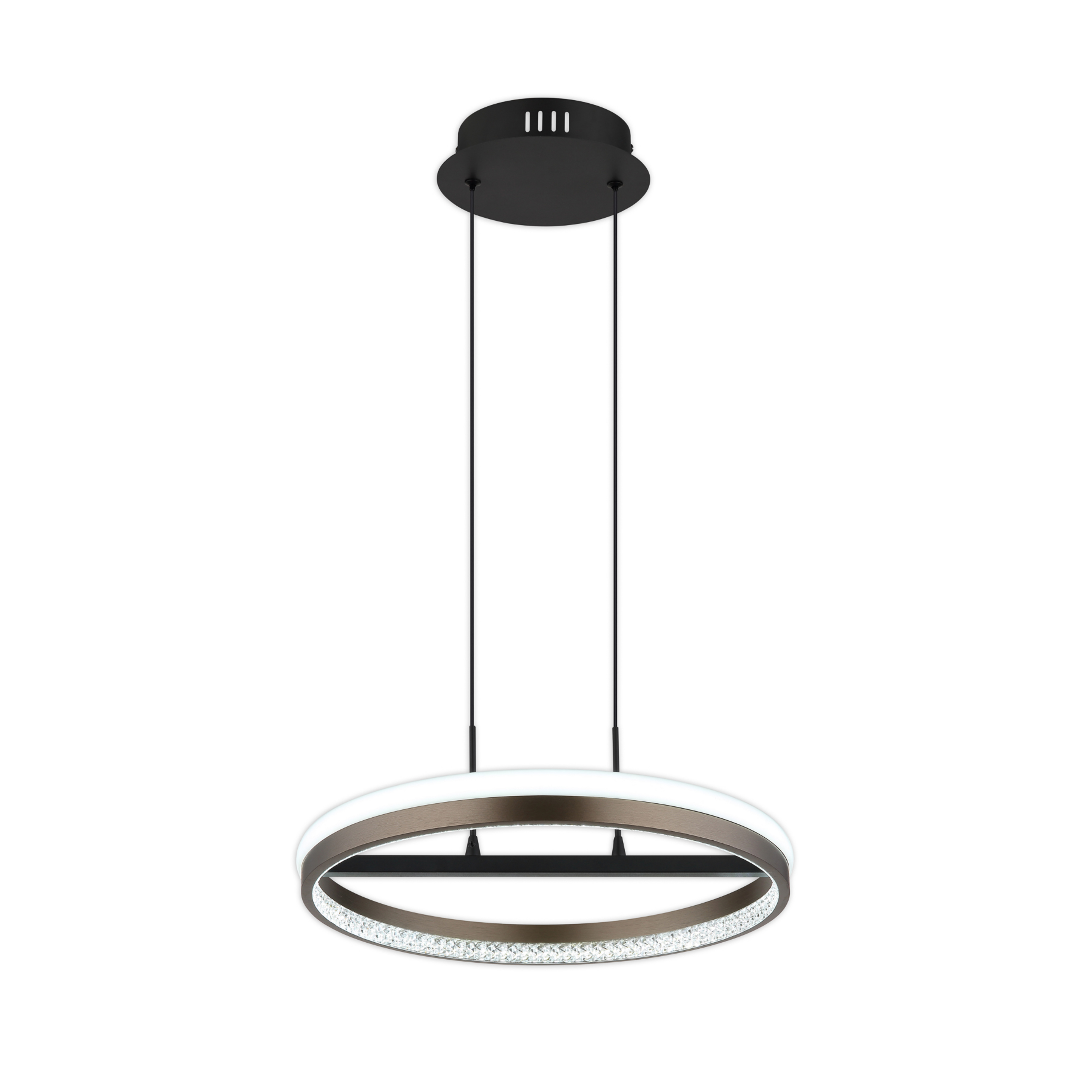 Lampa wisząca Della LED, Ø 40 cm, ciemnoszary, metal