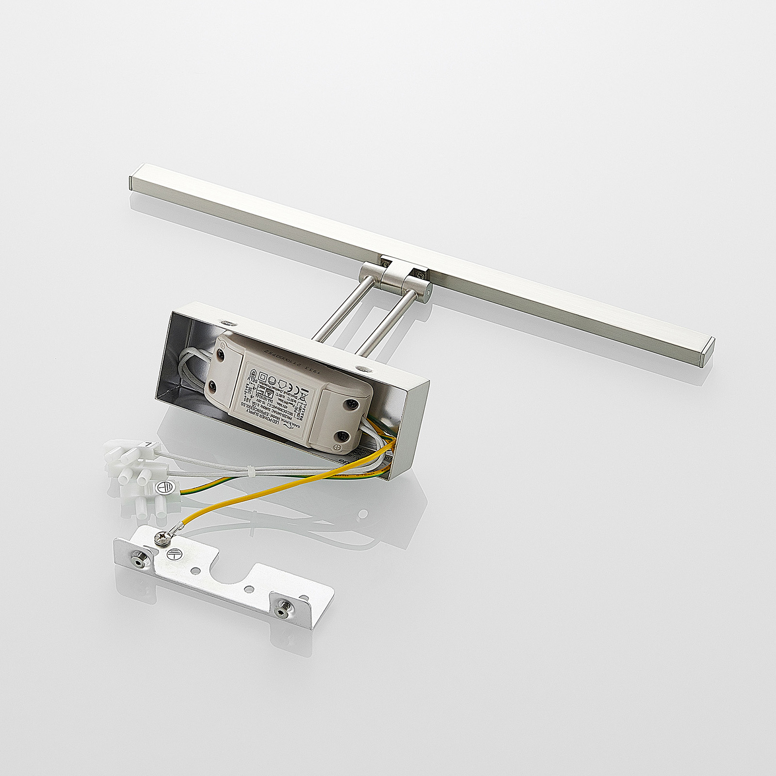Vitral LED Lucande Thibaud, níquel, 35,4 cm